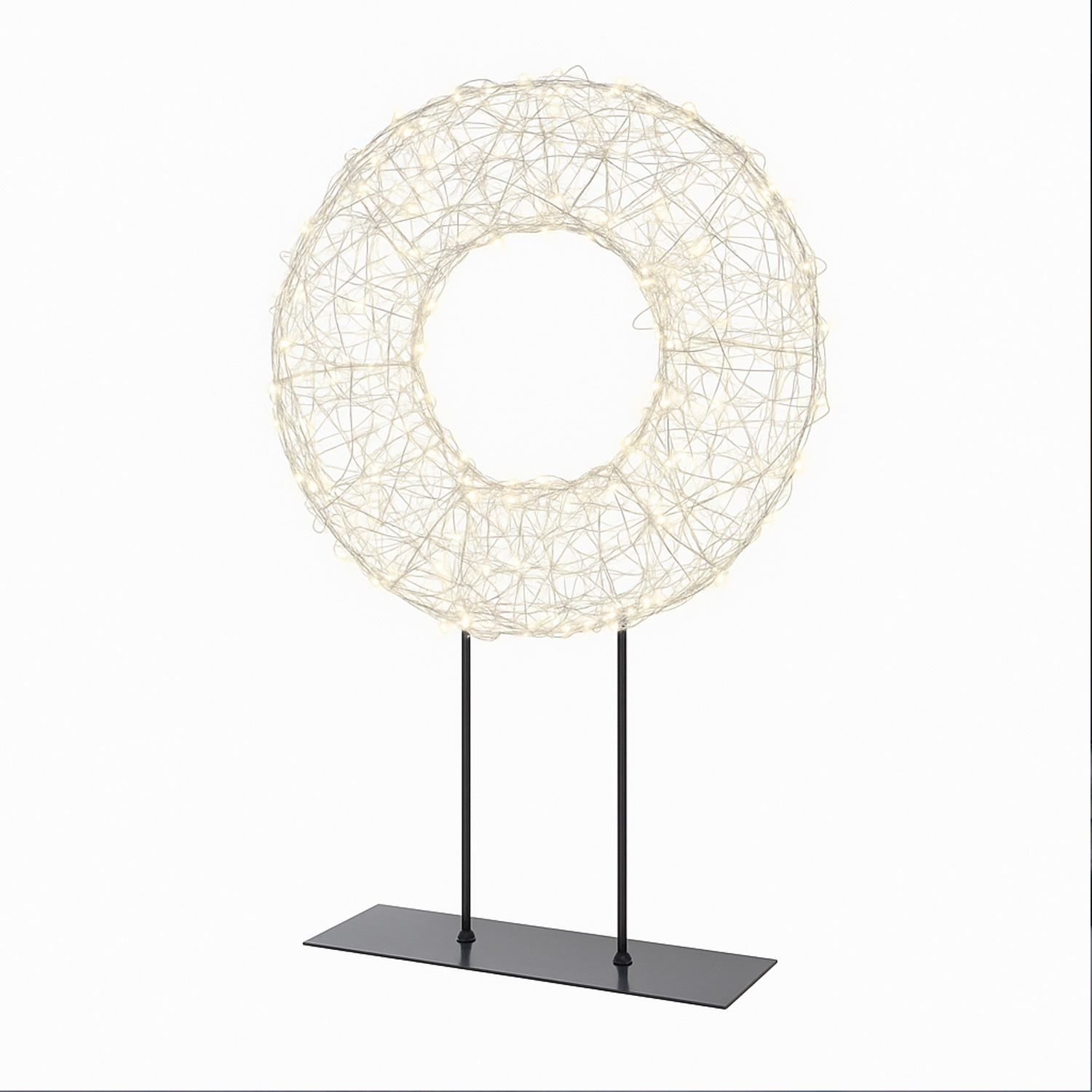 LED Kranz - Leuchtkranz stehend - 300 warmweiße LED - H: 38cm - Timer - für Innen/Außen