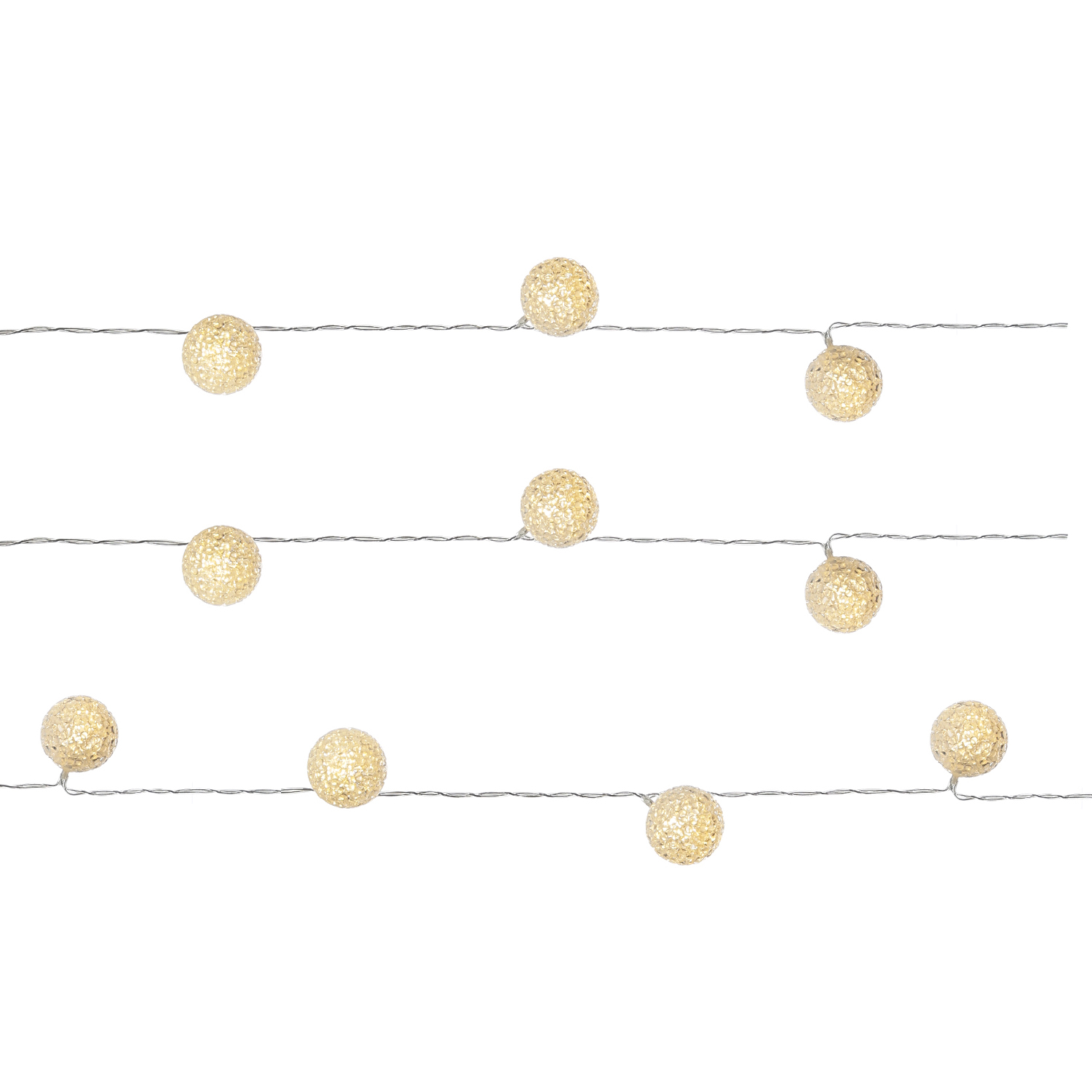 LED Lichterkette Kugeln - Vinyl - 10 warmweiße LED - L: 1,34m - Batterie - transparent LED Lichterkette Kugeln - Vinyl - 10 warmweiße LED - L: 1,34m - Batterie - transparent