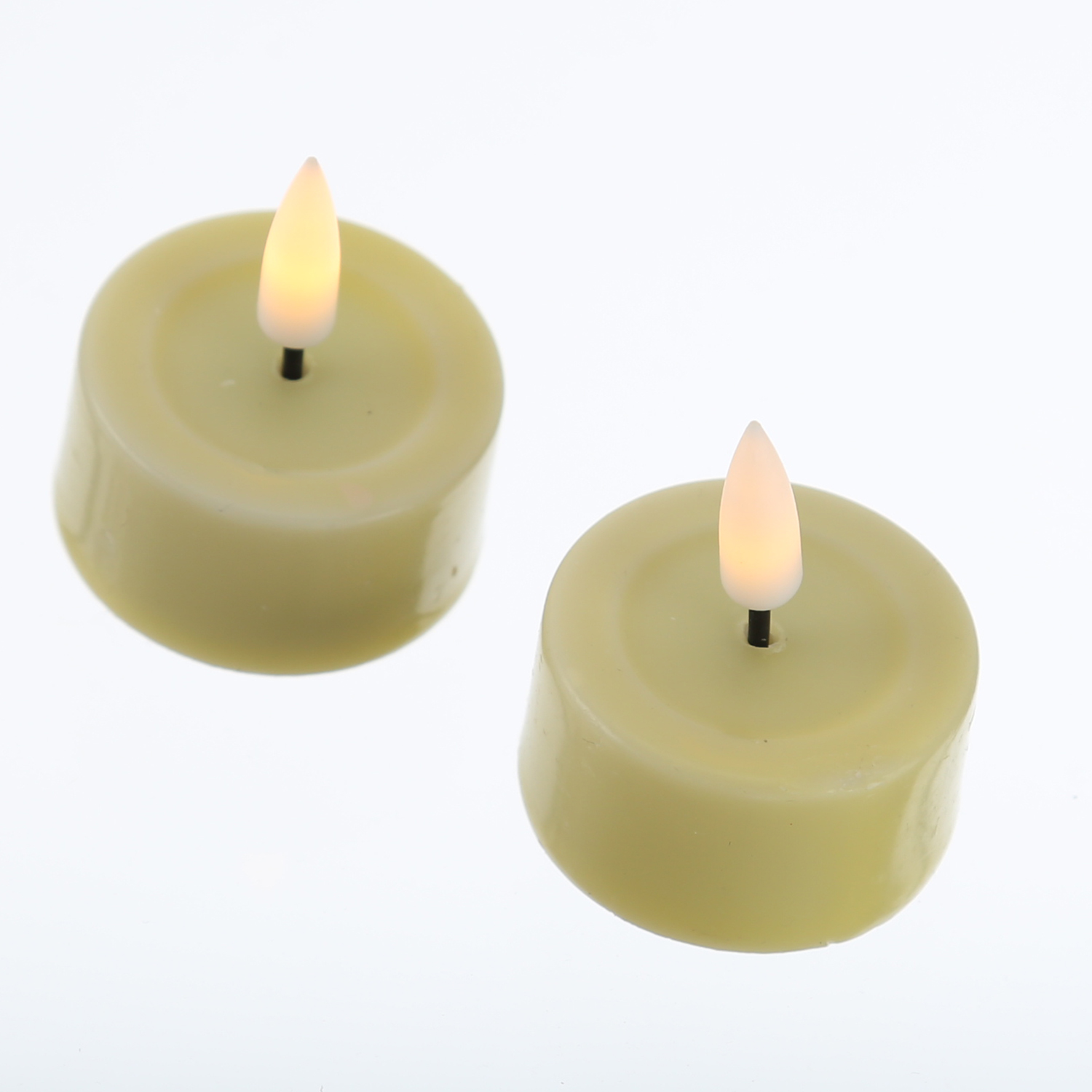 LED Teelichter MIA - Echtwachs - realistische 3D Flamme - D: 4,1cm - Batteriebetrieb - gelb - 2 Stk LED Teelichter MIA - Echtwachs - realistische 3D Flamme - D: 4,1cm - Batteriebetrieb - gelb - 2 Stk