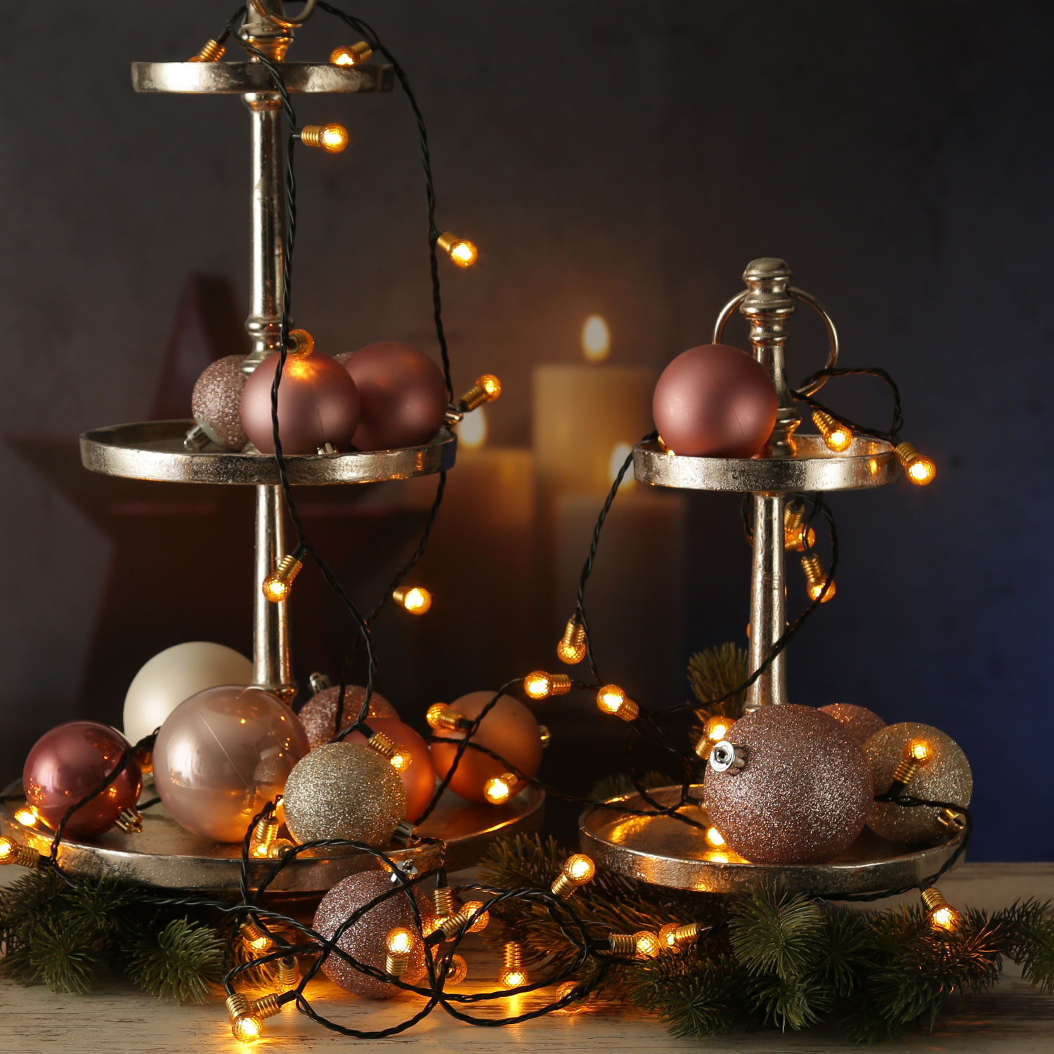 LED Lichterkette VINTAGE - 180 Mini Kugeln in Kristall Optik - 8 Funkt. - Timer - L: 18m LED Lichterkette VINTAGE - 180 Mini Kugeln in Kristall Optik - 8 Funkt. - Timer - L: 18m