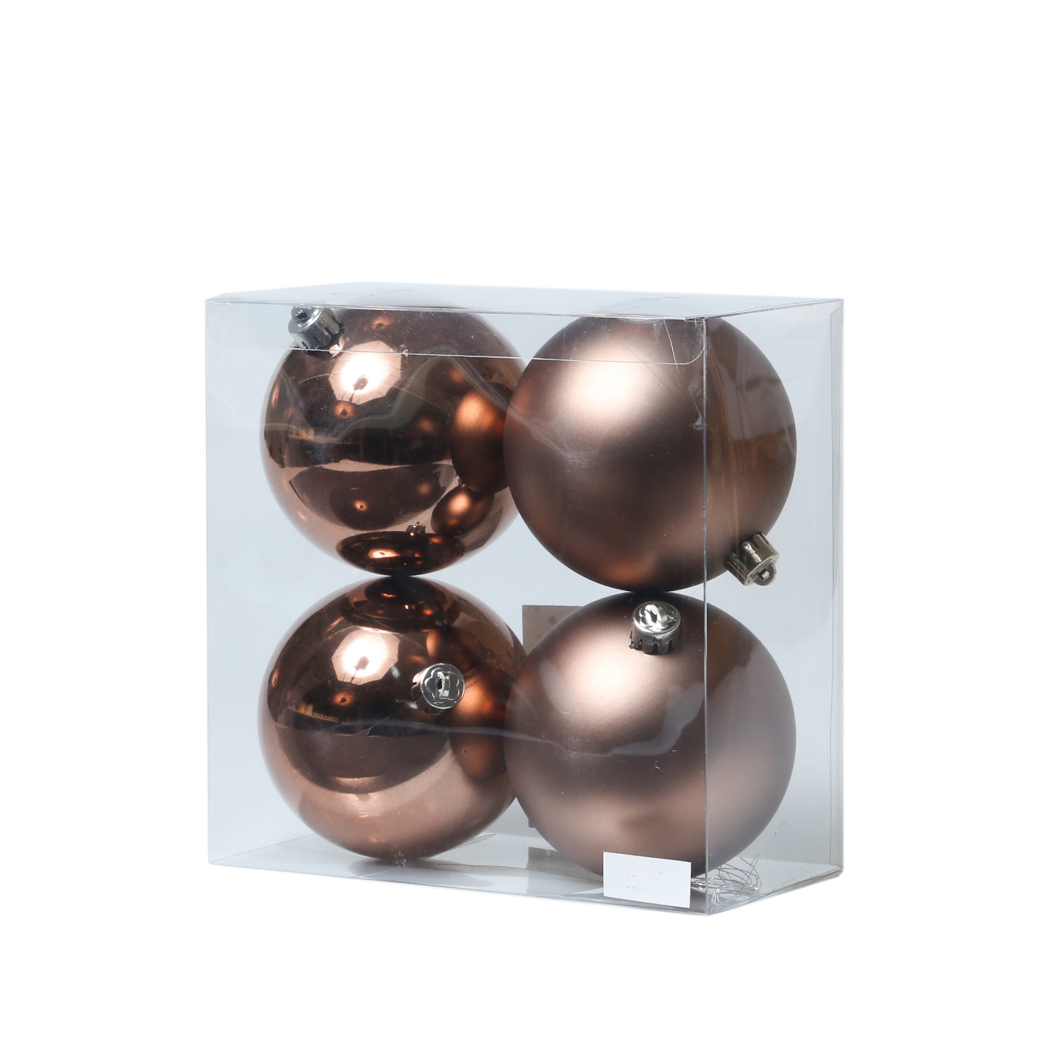 Christbaumkugel - Weihnachtsbaumkugel - bruchfest - D: 10cm - glänzend, matt - braun - 4er Set Christbaumkugel - Weihnachtsbaumkugel - bruchfest - D: 10cm - glänzend, matt - braun - 4er Set