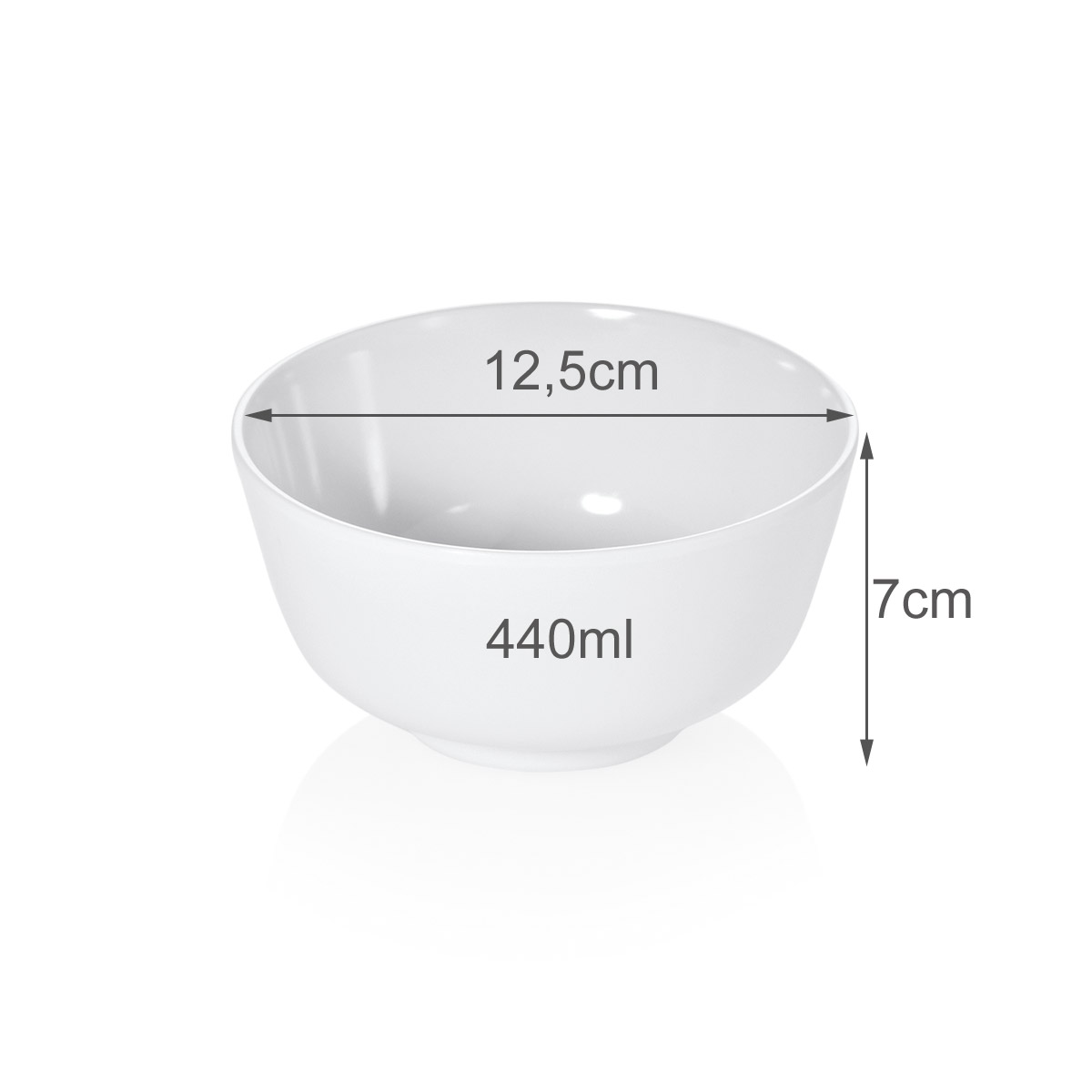 Camping Schale SUMMER - Melamin - D: 12,5cm - H: 7cm - 440ml - weiß