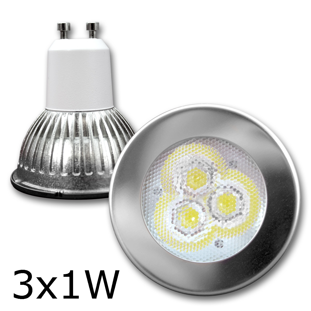 10 x LED Spot MR16 GU10, neutralweiß, 3500K, 30° NICHIA-LEDs - 3W - Sparset