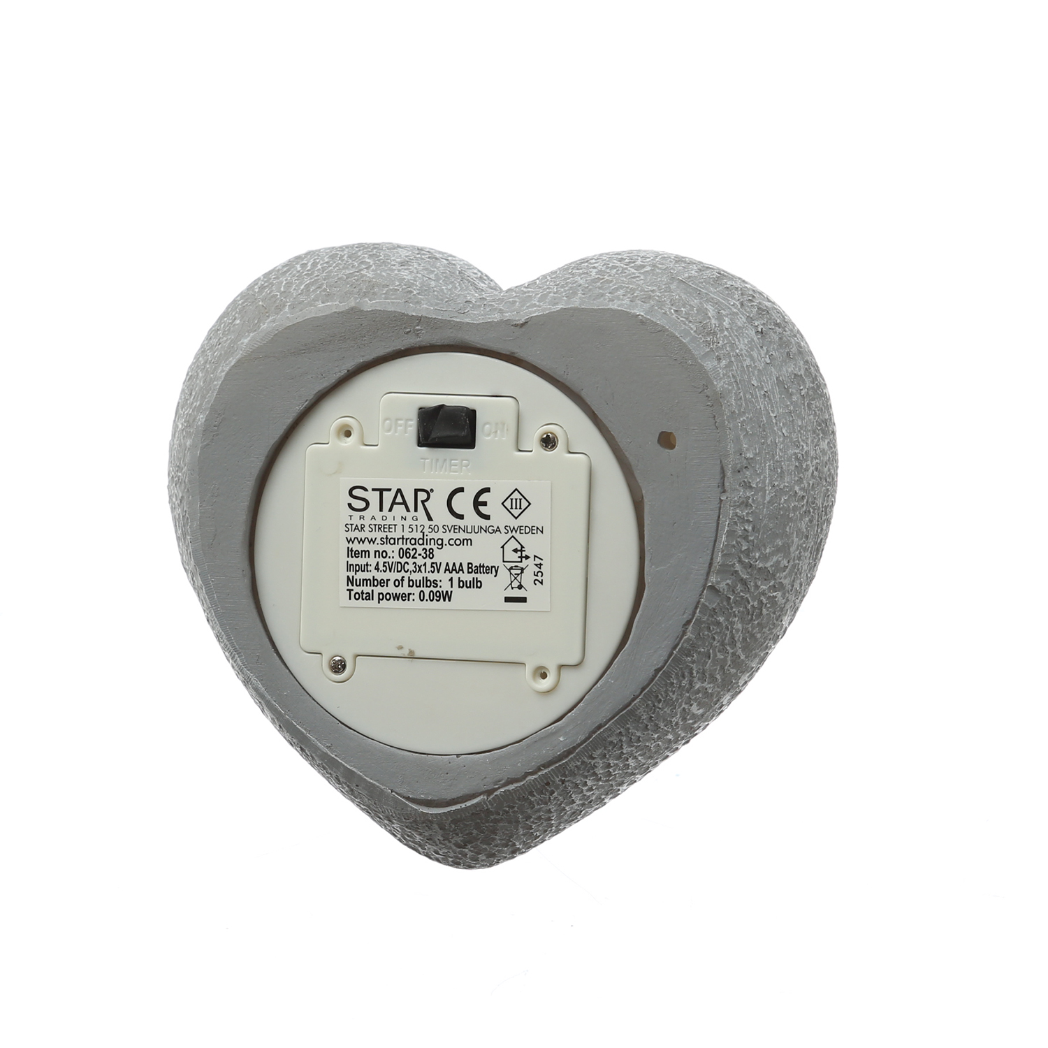 LED Herz - Leuchtherz - Grabherz - Grabschmuck - L: 13cm - Timer  Batterie - für Außen