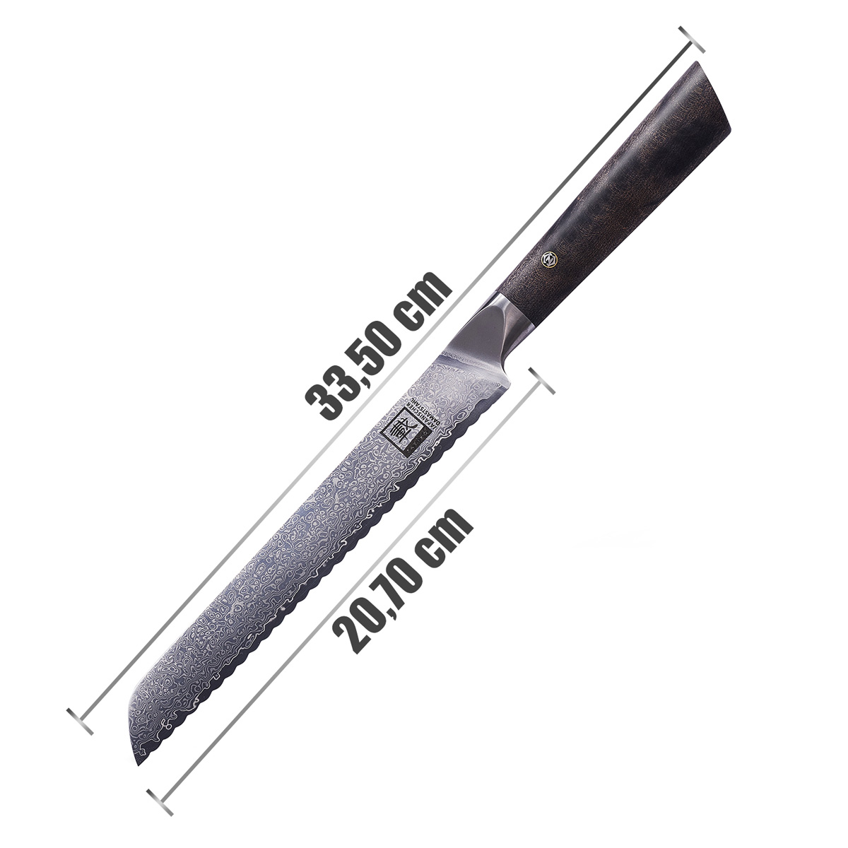 ZAYIKO Damastmesser DAITO PROFI LINE "Brotmesser" - Ahornholz - VG-10 Stahlkern