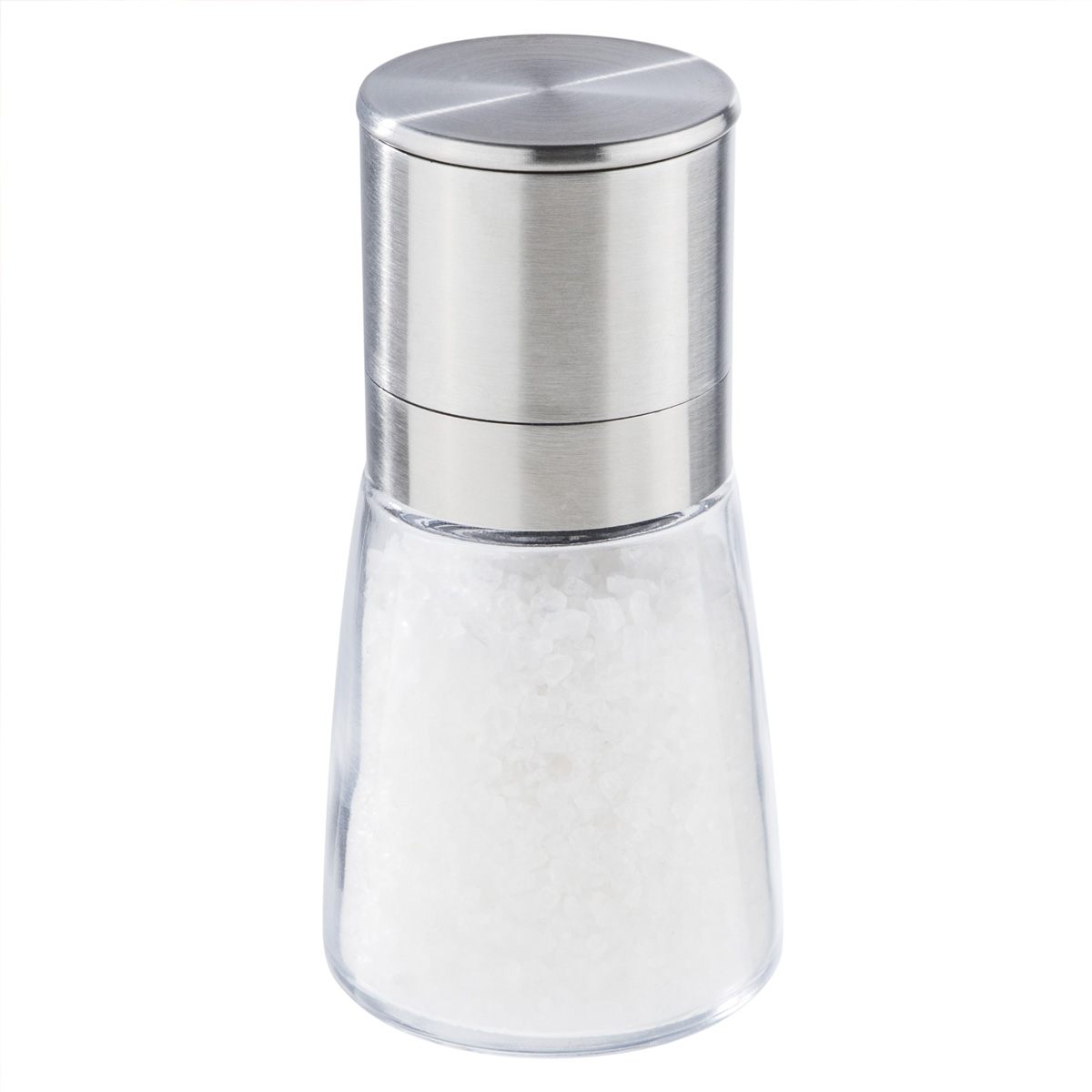 Gewürzmühlen - für Salz, Pfeffer oder Gewürze - Edelstahl - D: 6,5cm, H: 13cm - 3er Set