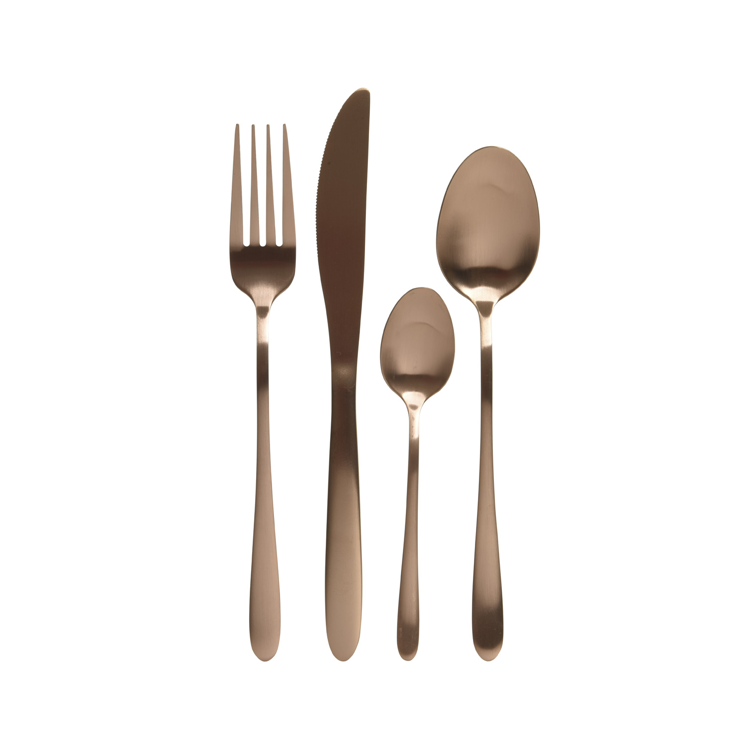 Besteck Set BRIT - Edelstahl - 16-teilig - je 4x Messer, Gabel, Löffel, Teelöffel - roségold Besteck Set BRIT - Edelstahl - 16-teilig - je 4x Messer, Gabel, Löffel, Teelöffel - roségold