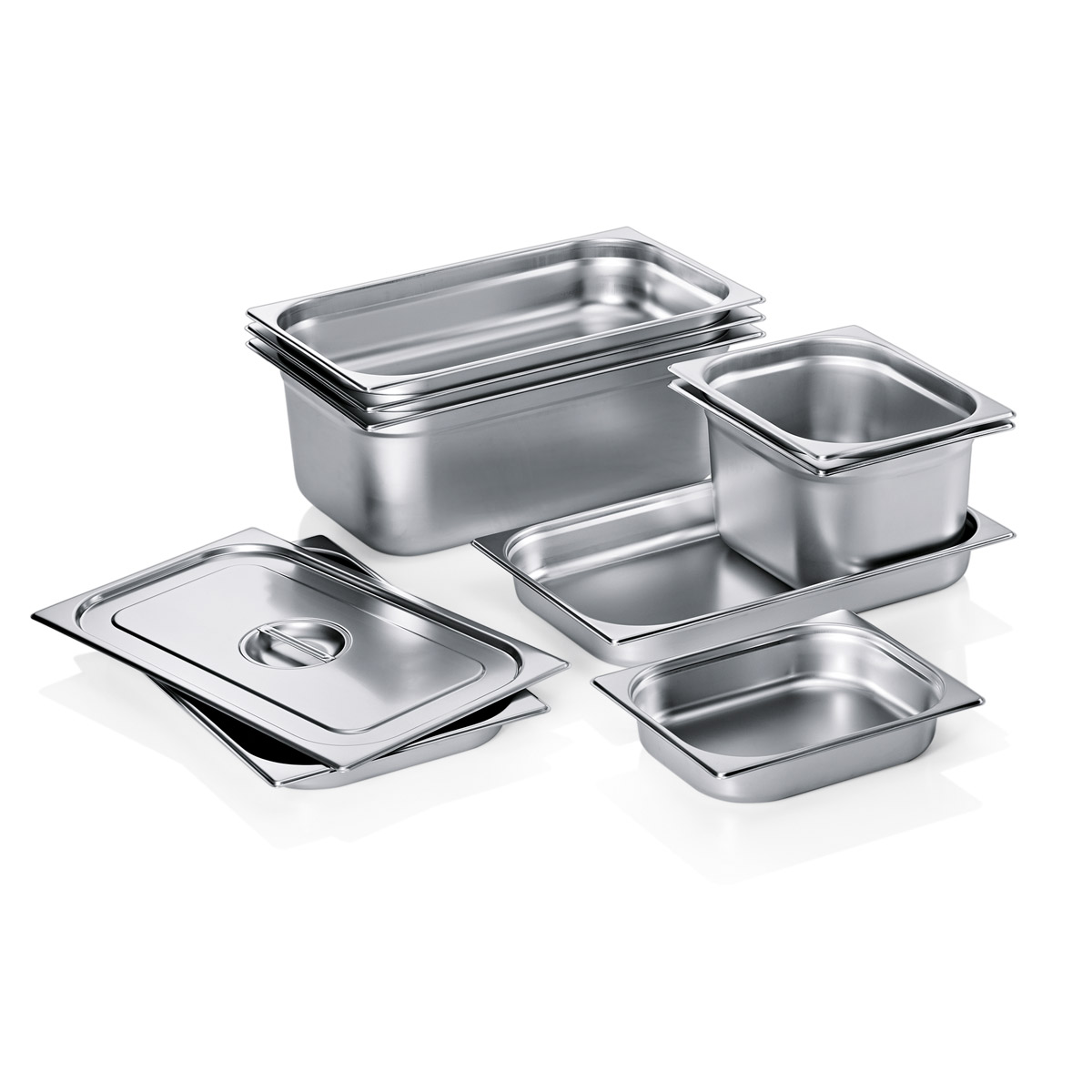 Gastronorm Deckel GN 1/2 - mit Löffelaussparung -  GN90 - 18/8 Edelstahl - 0,7mm