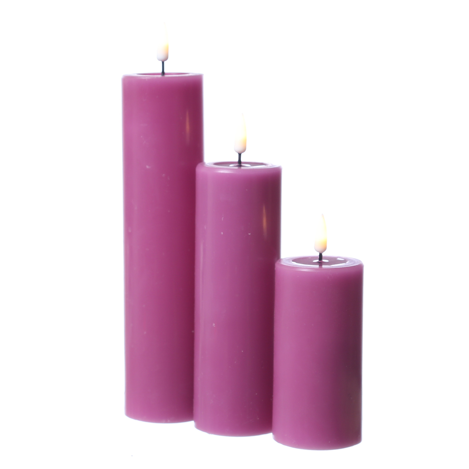 LED Stumpenkerze MIA - Echtwachs - realistische 3D Flamme - H: 20cm - D: 5cm - malve LED Stumpenkerze MIA - Echtwachs - realistische 3D Flamme - H: 20cm - D: 5cm - malve