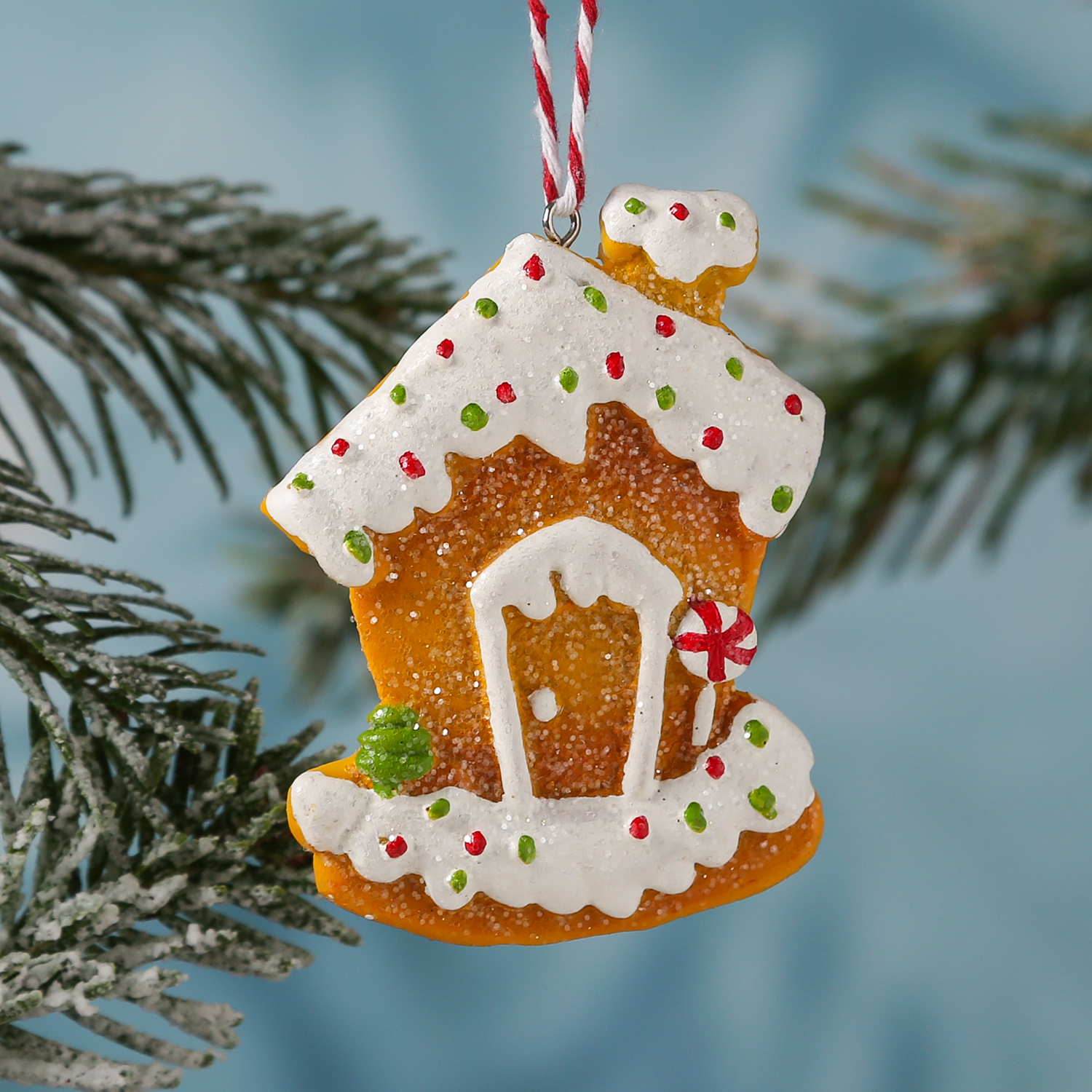 Weihnachtsbaumschmuck LEBKUCHENHAUS - Polyresin - inkl. Aufhänger - matt - H: 9cm - braun Weihnachtsbaumschmuck LEBKUCHENHAUS - Polyresin - inkl. Aufhänger - matt - H: 9cm - braun