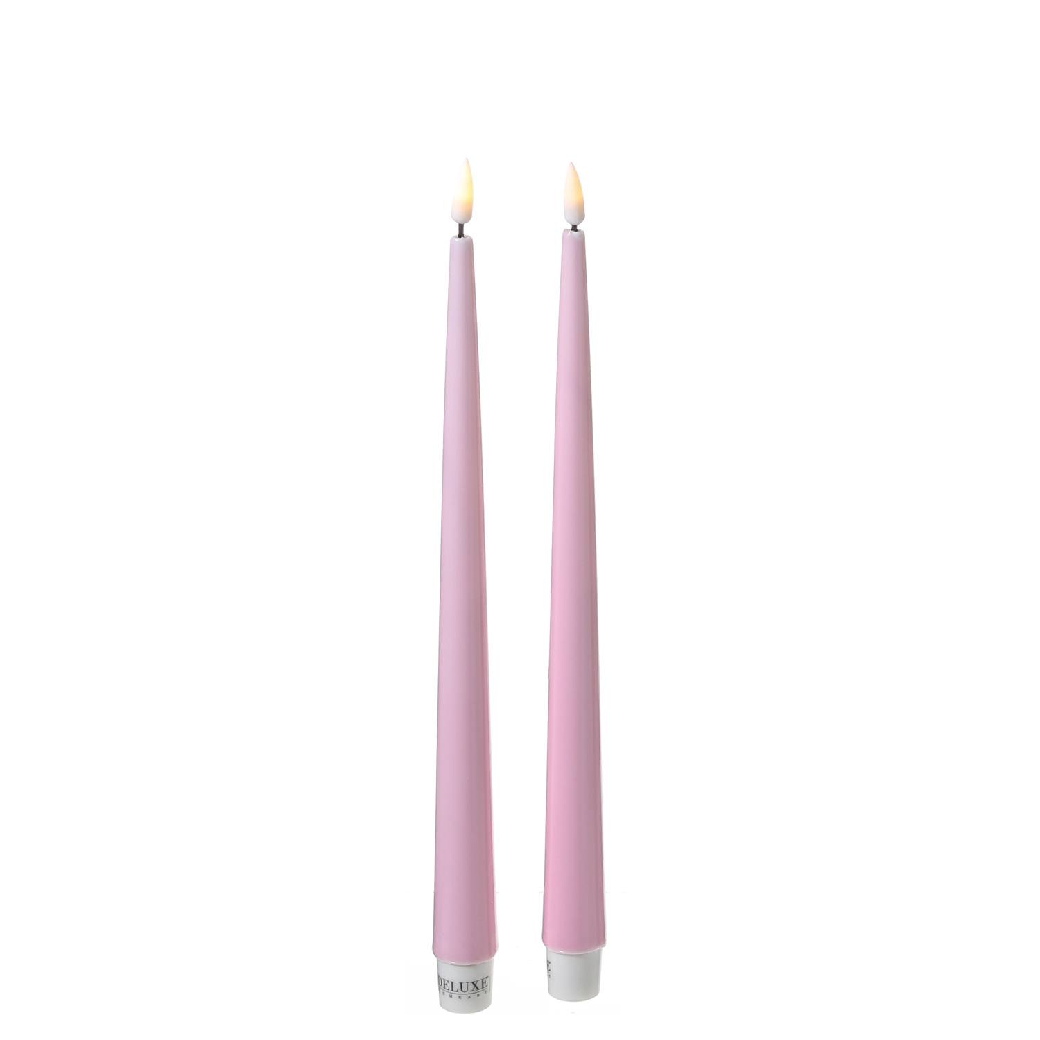 LED Stabkerzen ELLA - Echtwachs - realistische 3D Flamme - H: 28cm - rosa - 2 Stück LED Stabkerzen ELLA - Echtwachs - realistische 3D Flamme - H: 28cm - rosa - 2 Stück