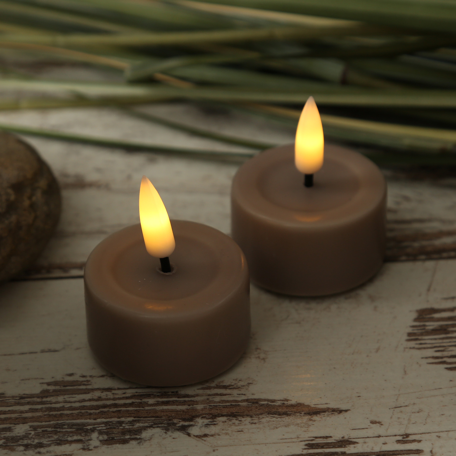 LED Teelichter MIA - realistische 3D Flamme - D: 4,1cm - inkl. Batterien - altrosa - 2 Stück LED Teelichter MIA - realistische 3D Flamme - D: 4,1cm - inkl. Batterien - altrosa - 2 Stück