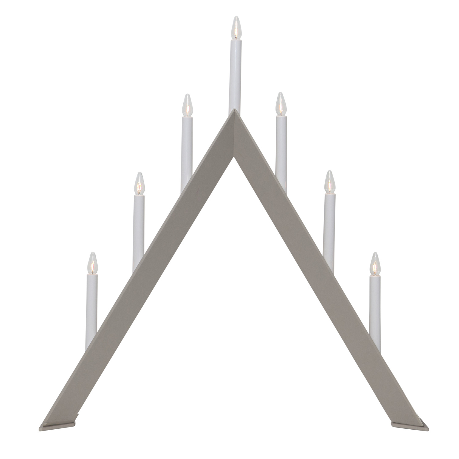 Fensterleuchter ARROW - 7 warmweiße Glühlampen - L: 60cm, H: 64,5cm - Holz - Schalter - Hellgrau Fensterleuchter ARROW - 7 warmweiße Glühlampen - L: 60cm, H: 64,5cm - Holz - Schalter - Hellgrau
