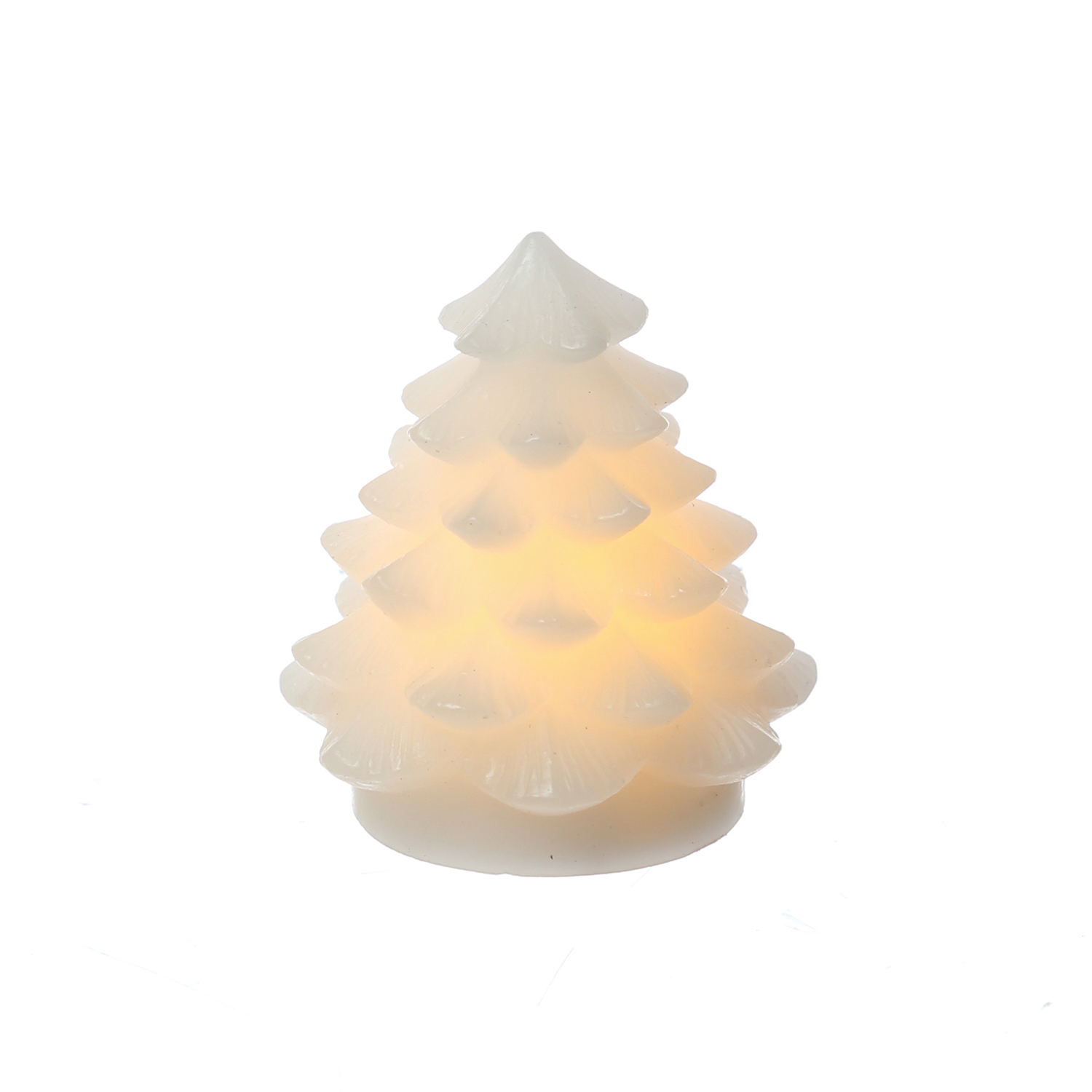 LED Kerzen Tannenbaum - 4 Mini Tannenbäume aus Echtwachs - H: 7cm - inkl. Batterien - weiß - 4er Set LED Kerzen Tannenbaum - 4 Mini Tannenbäume aus Echtwachs - H: 7cm - inkl. Batterien - weiß - 4er Set