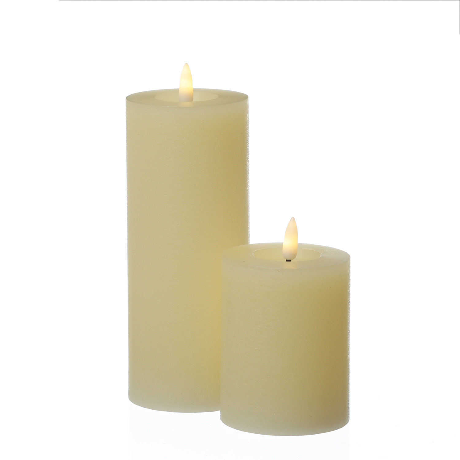 LED Kerze LINA - Rustik-Optik - Echtwachs - 3D Flamme - H: 19cm - D: 7cm - Batterie - Timer - creme LED Kerze LINA - Rustik-Optik - Echtwachs - 3D Flamme - H: 19cm - D: 7cm - Batterie - Timer - creme