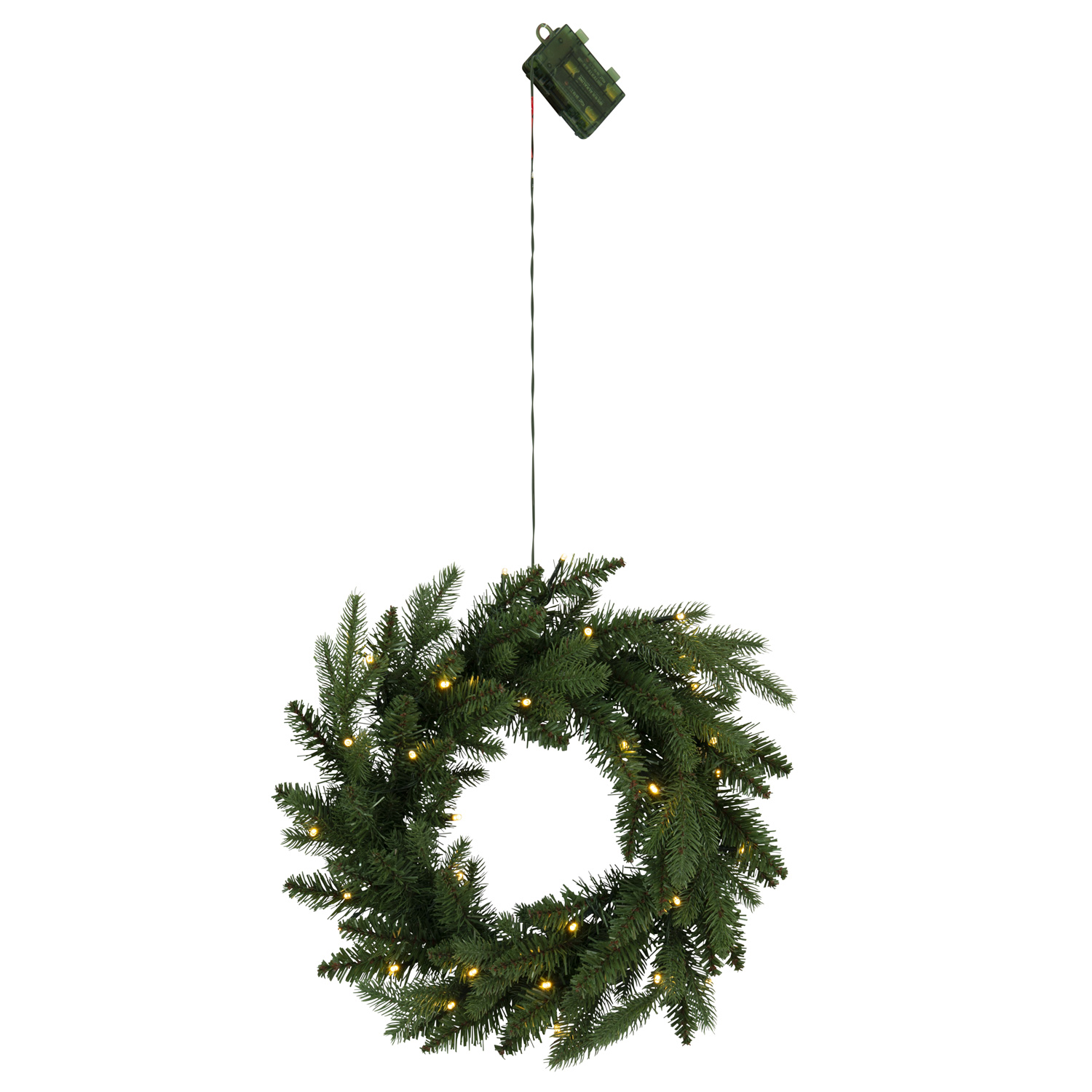 LED Tannenkranz - 30 warmweiße LED - D: 45cm - für Außen - Batterie - Dämmerungssensor LED Tannenkranz - 30 warmweiße LED - D: 45cm - für Außen - Batterie - Dämmerungssensor