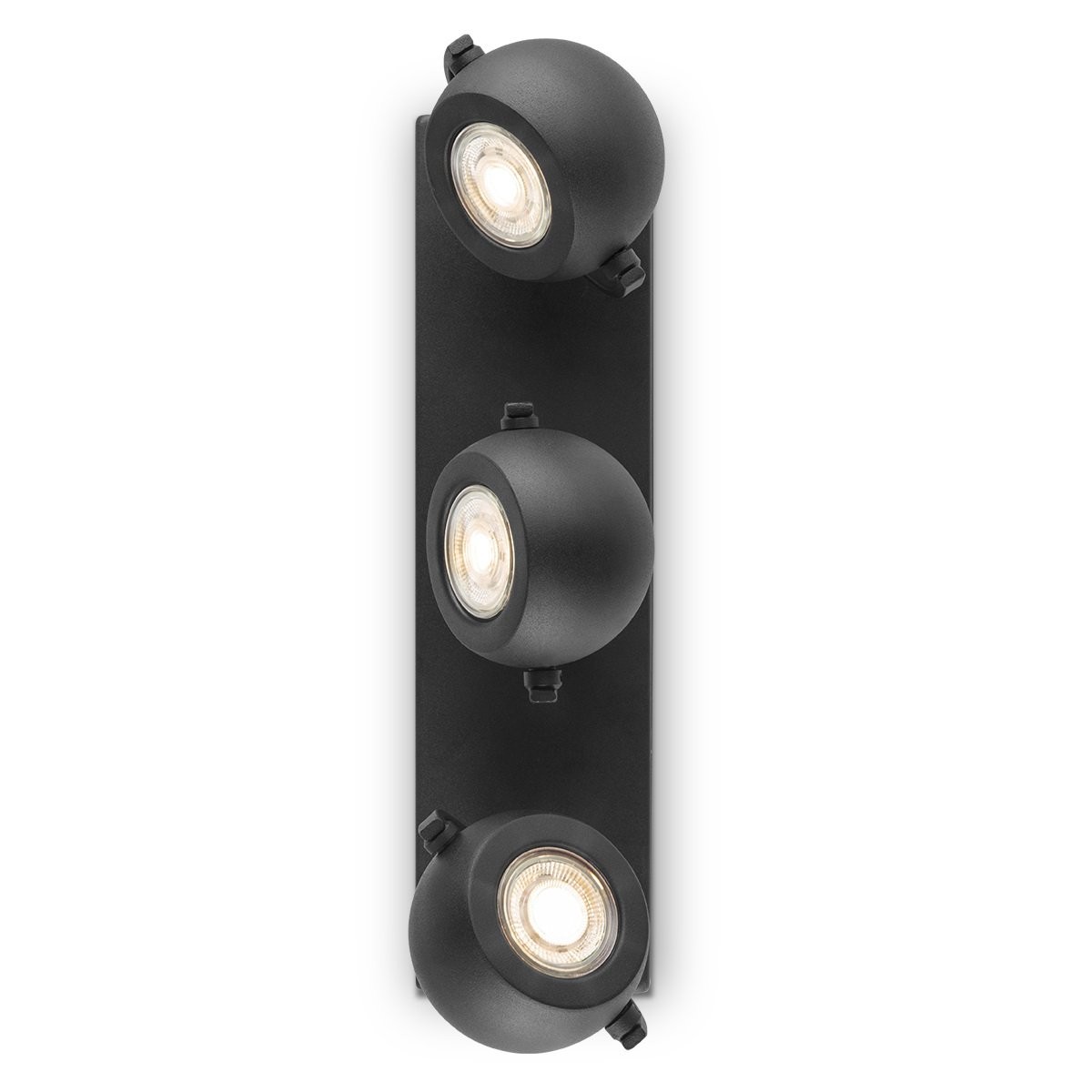 Deckenspot 3fach NOP - Lichtbalken schwarz . 3 x GU10 Leuchtmittel 3000K - dimmbar