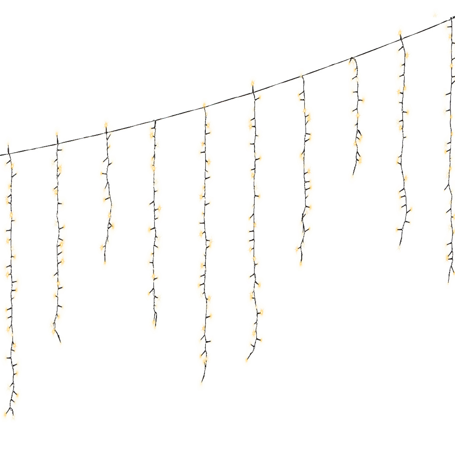 LED Lichtervorhang Eisregen - 16 Stränge - koppelbar - 256LED - L: 3,75m - 8 Funktionen - Außen LED Lichtervorhang Eisregen - 16 Stränge - koppelbar - 256LED - L: 3,75m - 8 Funktionen - Außen