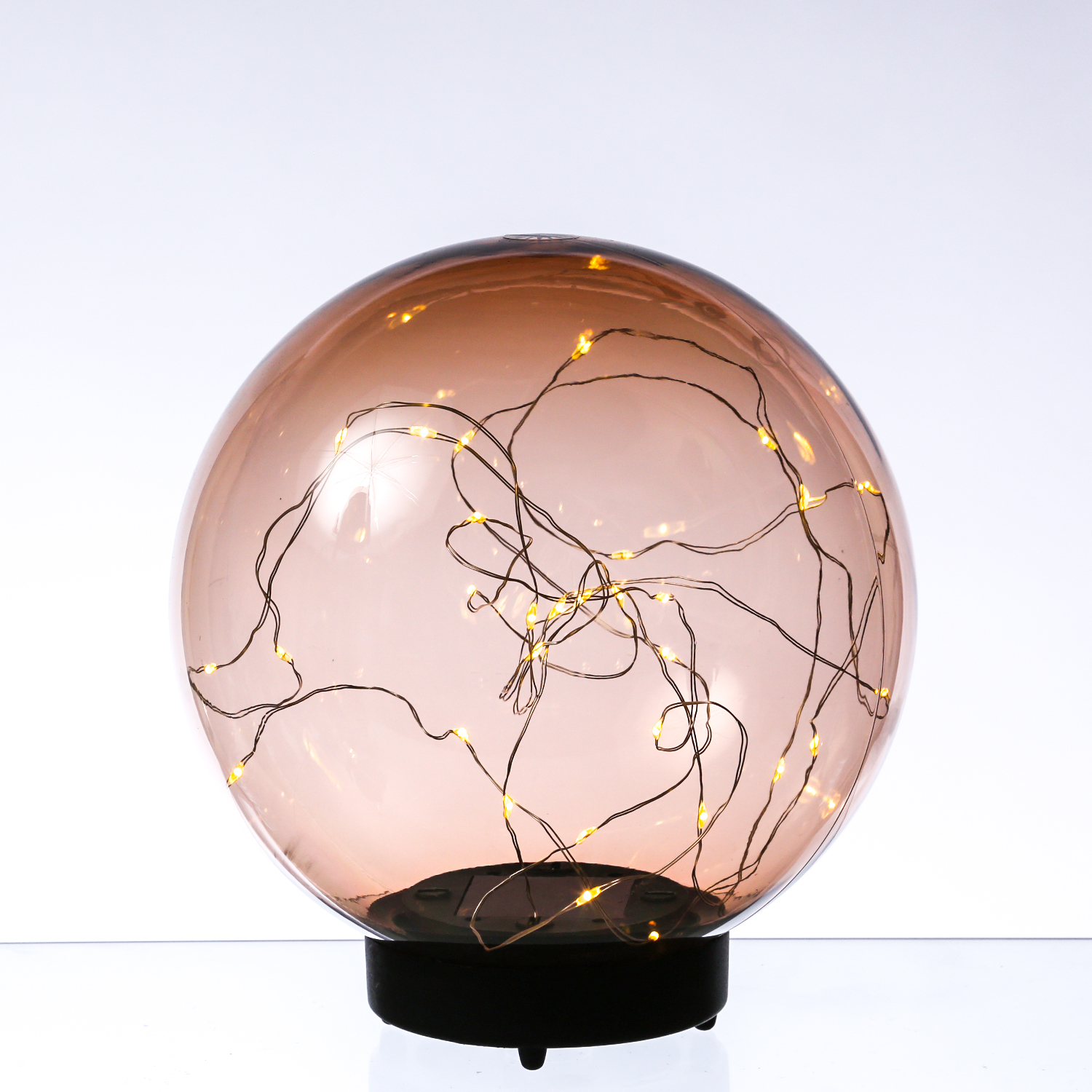 LED Solar Kugellampe - 2in1 - Kunststoff - warmweiße LED Drahtlichterkette - D: 20cm - bernstein LED Solar Kugellampe - 2in1 - Kunststoff - warmweiße LED Drahtlichterkette - D: 20cm - bernstein