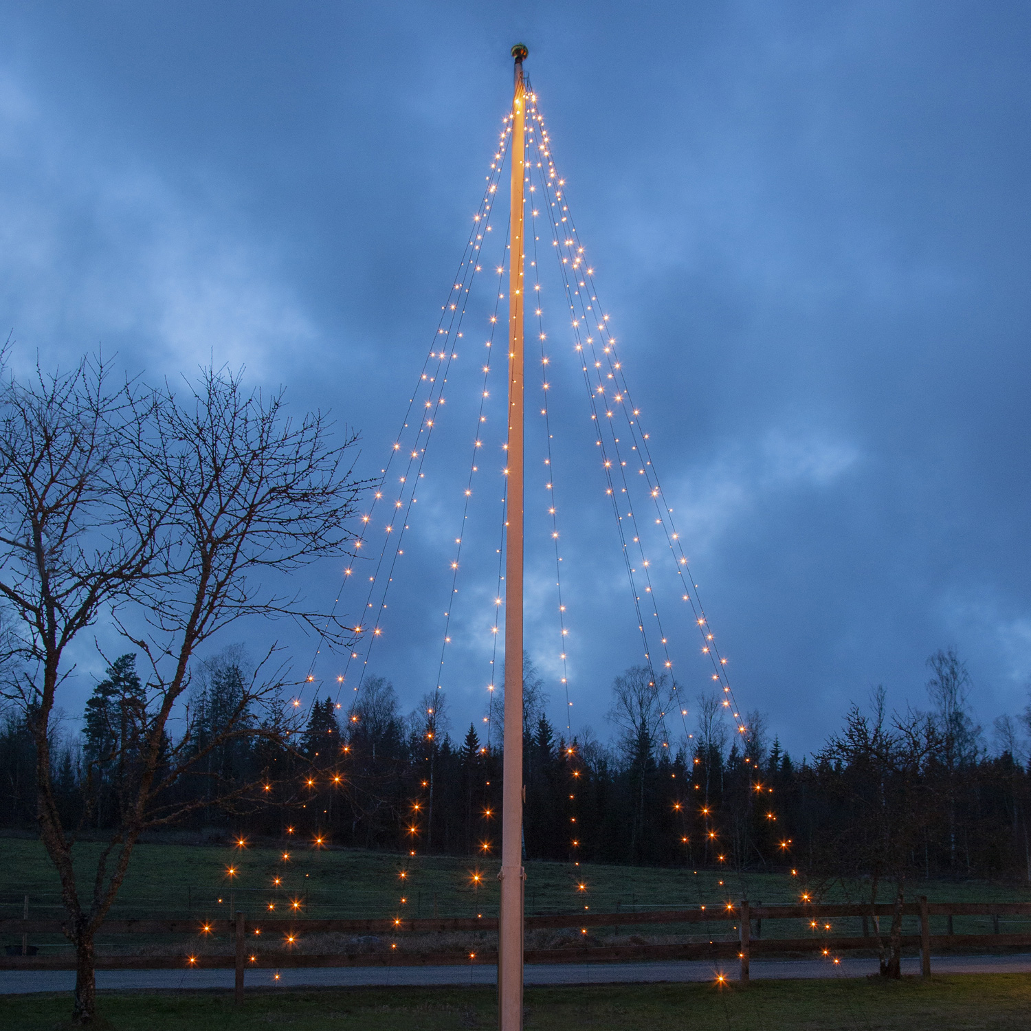 LED Baummantel für Fahnenmast - Serie LED - outdoor - 360 ultra warmweiße LED - H: 7.00m