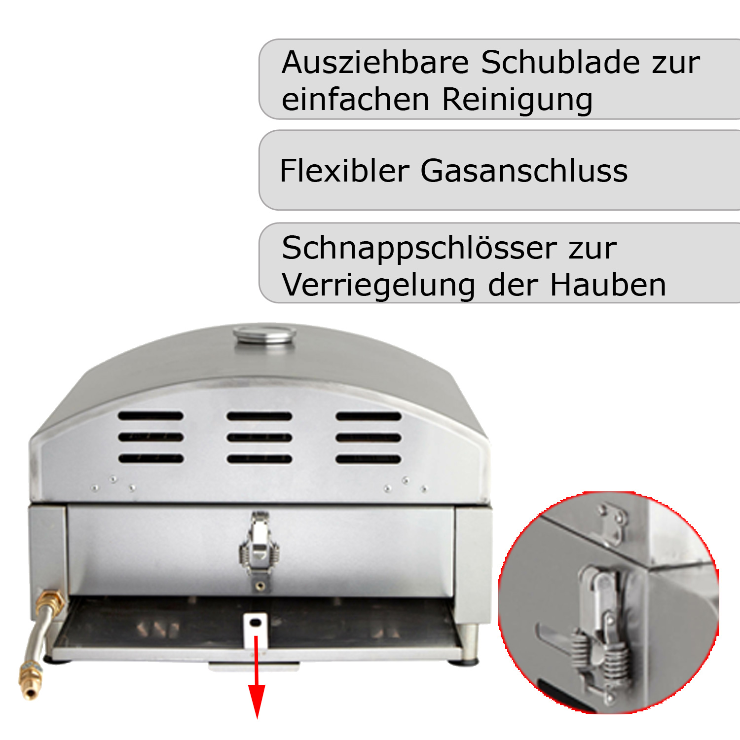 Pizzaofen Gas KULT - umbaubar als Grill - 3,8kW - Volledelstahl