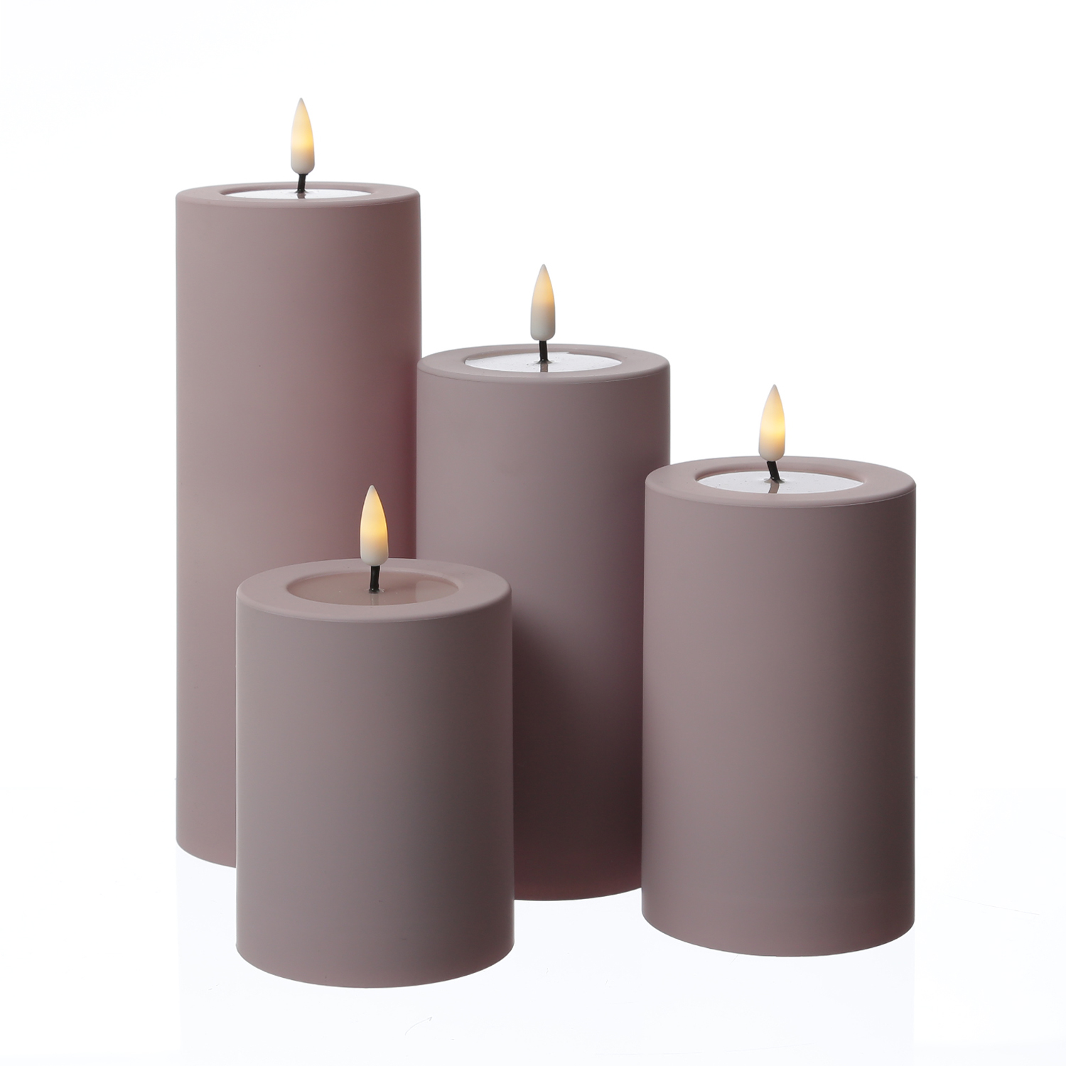 LED Stumpenkerze MIA - Kunststoff - realistische 3D Flamme - H: 15cm - outdoor - pastell lila LED Stumpenkerze MIA - Kunststoff - realistische 3D Flamme - H: 15cm - outdoor - pastell lila