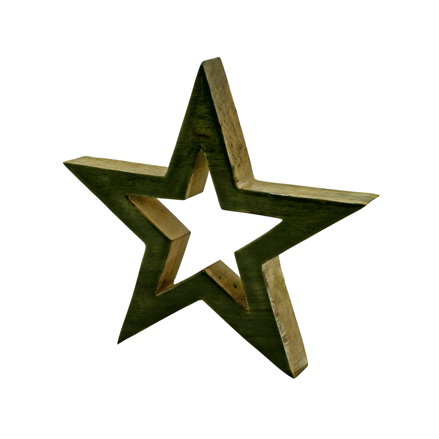 Holzstern - Weihnachtsstern - stehend - einseitig emailliert - Mangoholz - H: 29,3cm - natur, grün Holzstern - Weihnachtsstern - stehend - einseitig emailliert - Mangoholz - H: 29,3cm - natur, grün