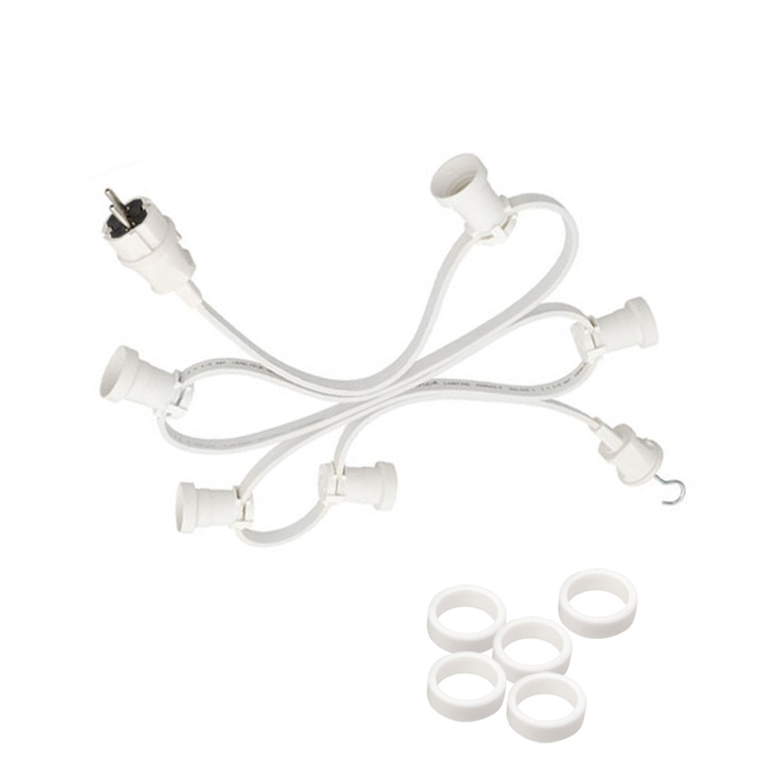 Illu-/Partylichterkette 5m - Außenlichterkette weiß - Made in Germany - 5 Edison LED Filamentlampen Illu-/Partylichterkette 5m - Außenlichterkette weiß - Made in Germany - 5 Edison LED Filamentlampen