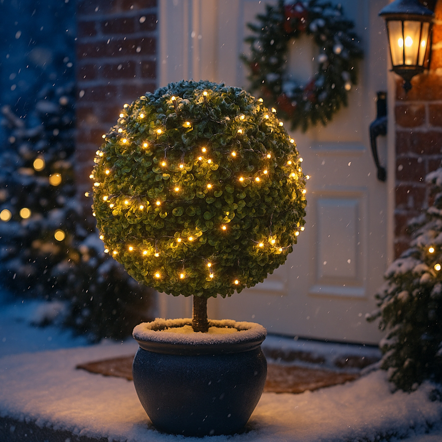 LED Lichterkette - Weihnachtslichterkette - 160 bernstein LED - L: 4m - 8 Modi/ Timer - für Außen