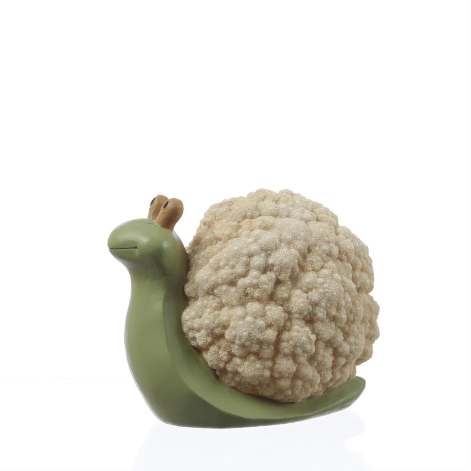 Schnecke BLUMENKOHL - Gartenfigur - Dekofigur - Polyresn - H- 11cm - für Aussen Schnecke BLUMENKOHL - Gartenfigur - Dekofigur - Polyresn - H- 11cm - fuer Aussen