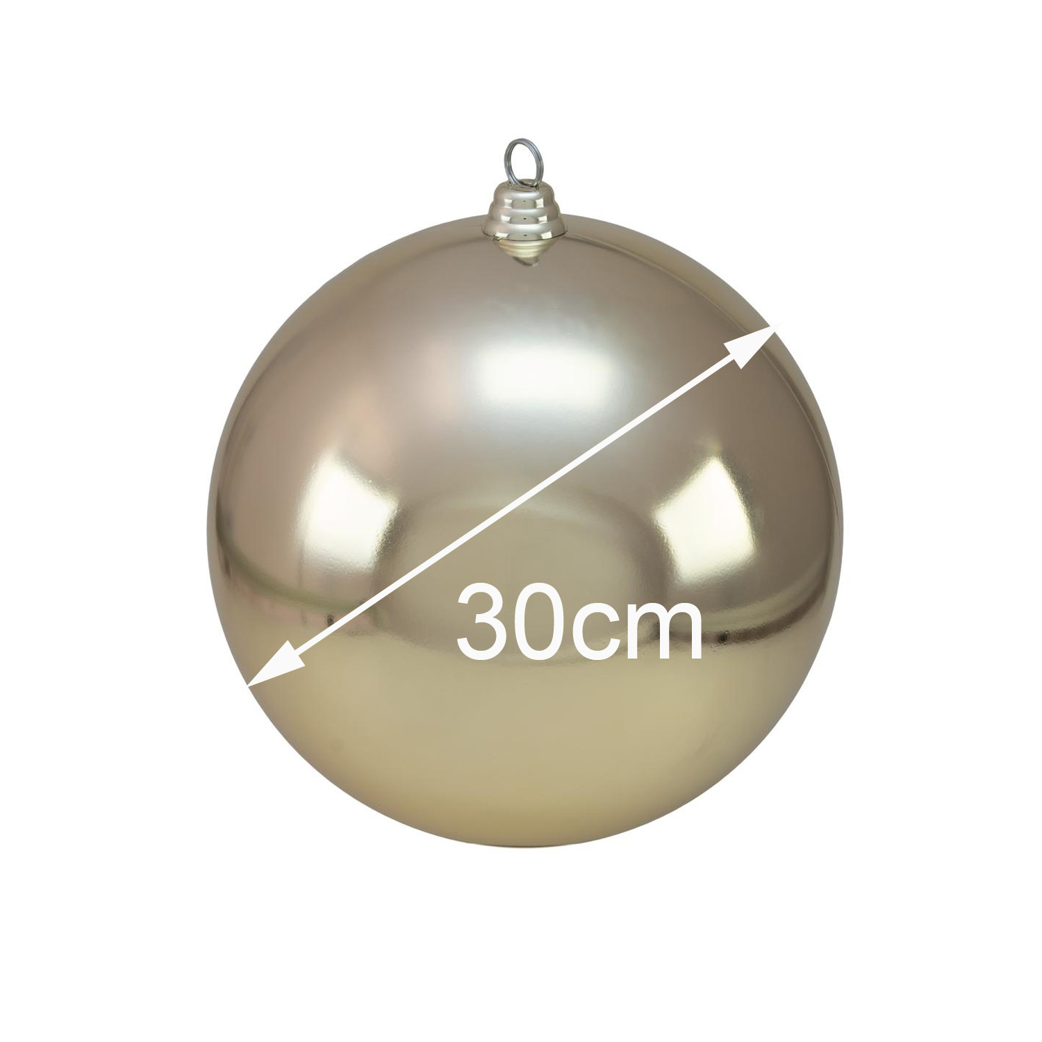 XL Dekokugel 30cm - Baumkugel - cappucchino glänzend - Innen&amp;Außen - robustes Polyethylen