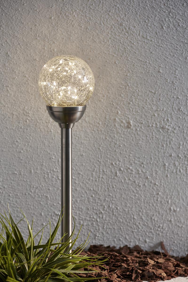 LED Solarkugel/Gartenspieß "Glory" - H: 45cm - 30 warmweise LED - Dämmerungssensor LED Solarkugel/Gartenspieß "Glory" - H: 45cm - 30 warmweise LED - Dämmerungssensor