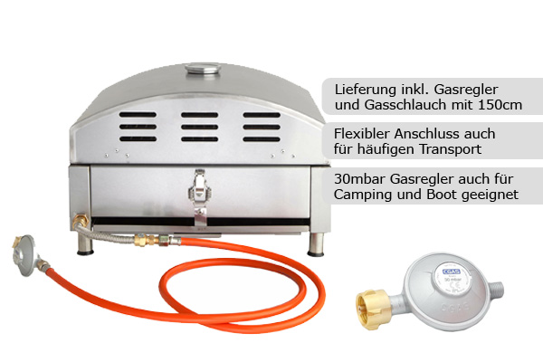 Pizzaofen Gas KULT - umbaubar als Grill - 38kW - Volledelstahl