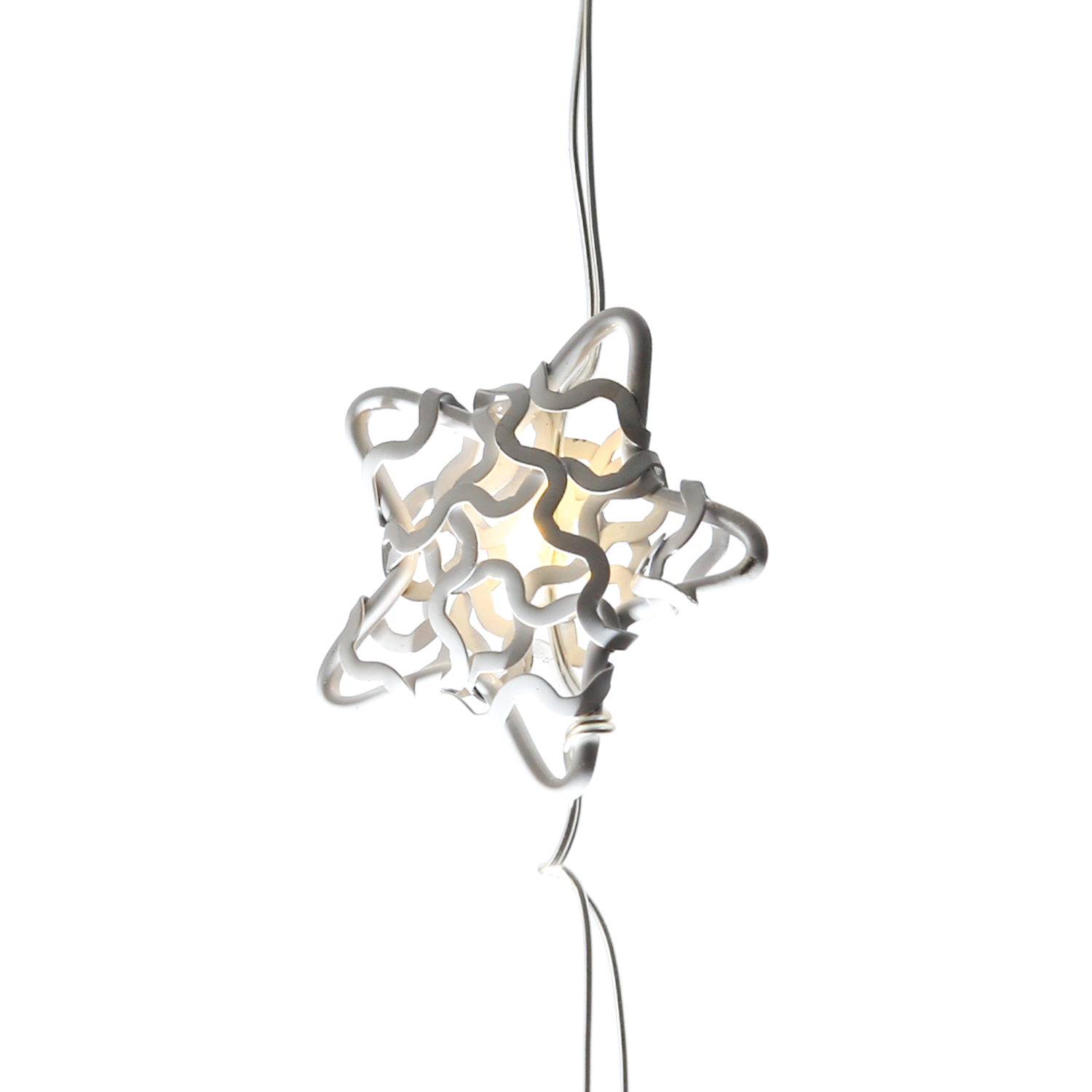 LED Drahtlichterkette Drahtsterne - 20 warmweiße LED - L: 1,90m - Timer - Batterie - weiß LED Drahtlichterkette Drahtsterne - 20 warmweiße LED - L: 1,90m - Timer - Batterie - weiß