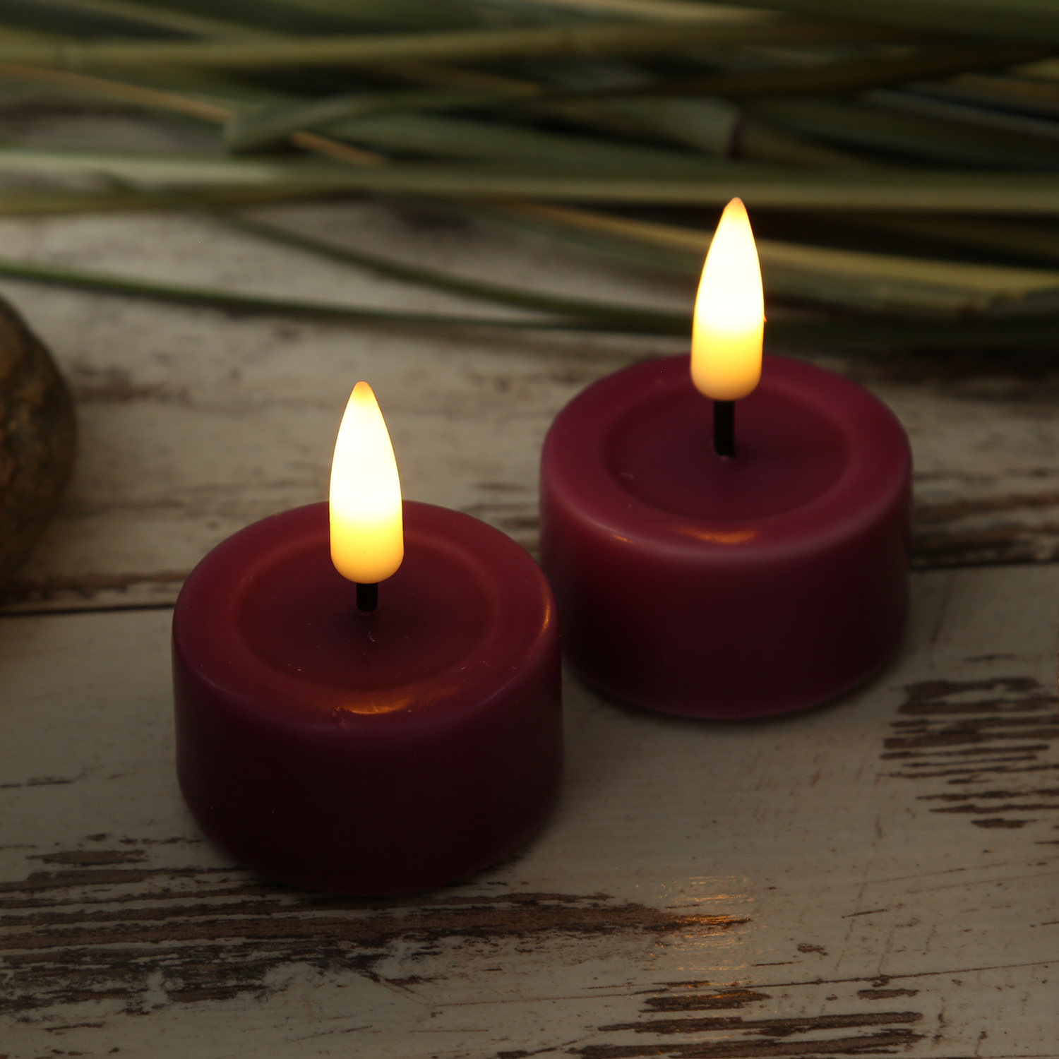 LED Teelichter MIA - realistische 3D Flamme - D: 4,1cm - inkl. Batterien - malve - 2 Stück LED Teelichter MIA - realistische 3D Flamme - D: 4,1cm - inkl. Batterien - malve - 2 Stück