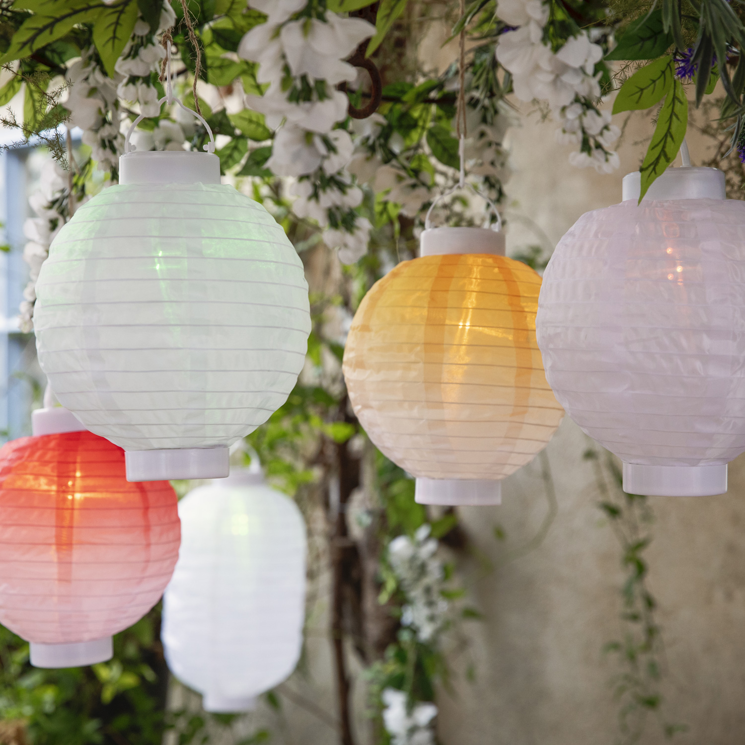 LED Solar Lampion - Flammeneffekt - 12 warmweiße LED - H: 23cm - D: 20cm - Lichtsensor - grün LED Solar Lampion - Flammeneffekt - 12 warmweiße LED - H: 23cm - D: 20cm - Lichtsensor - grün