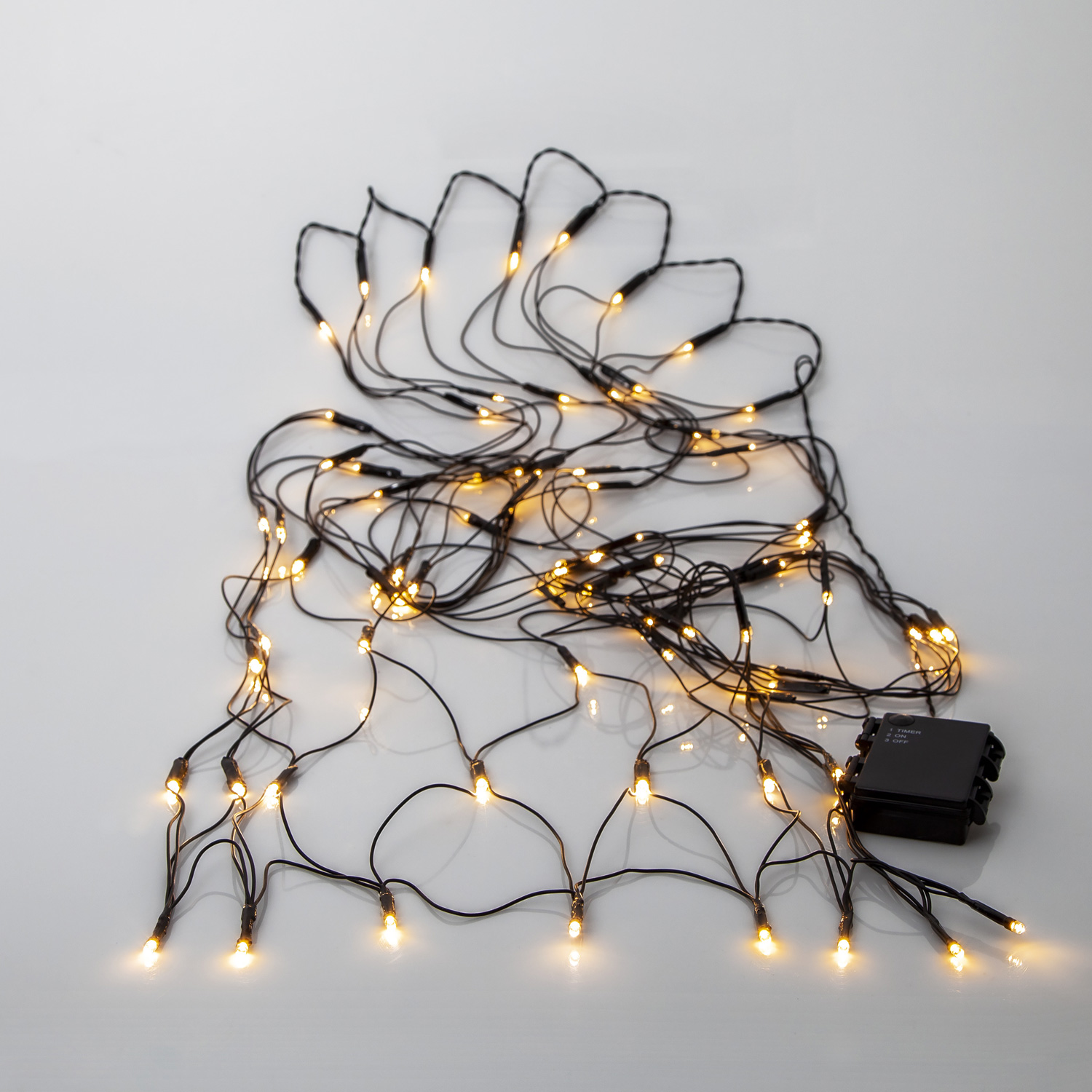 LED Lichternetz AKKU - 150x80 cm - 80 warmweiße LED -Timer - Batterie - outdoor - schwarz LED Lichternetz AKKU - 150x80 cm - 80 warmweiße LED -Timer - Batterie - outdoor - schwarz