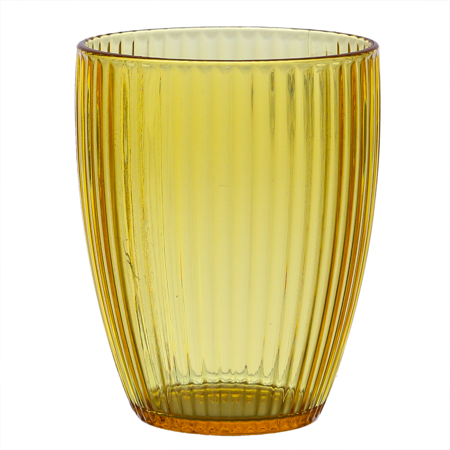 Trinkglas - Becher - lebensmittelecht - Kunststoff - 430ml - mit Rillen - gelb