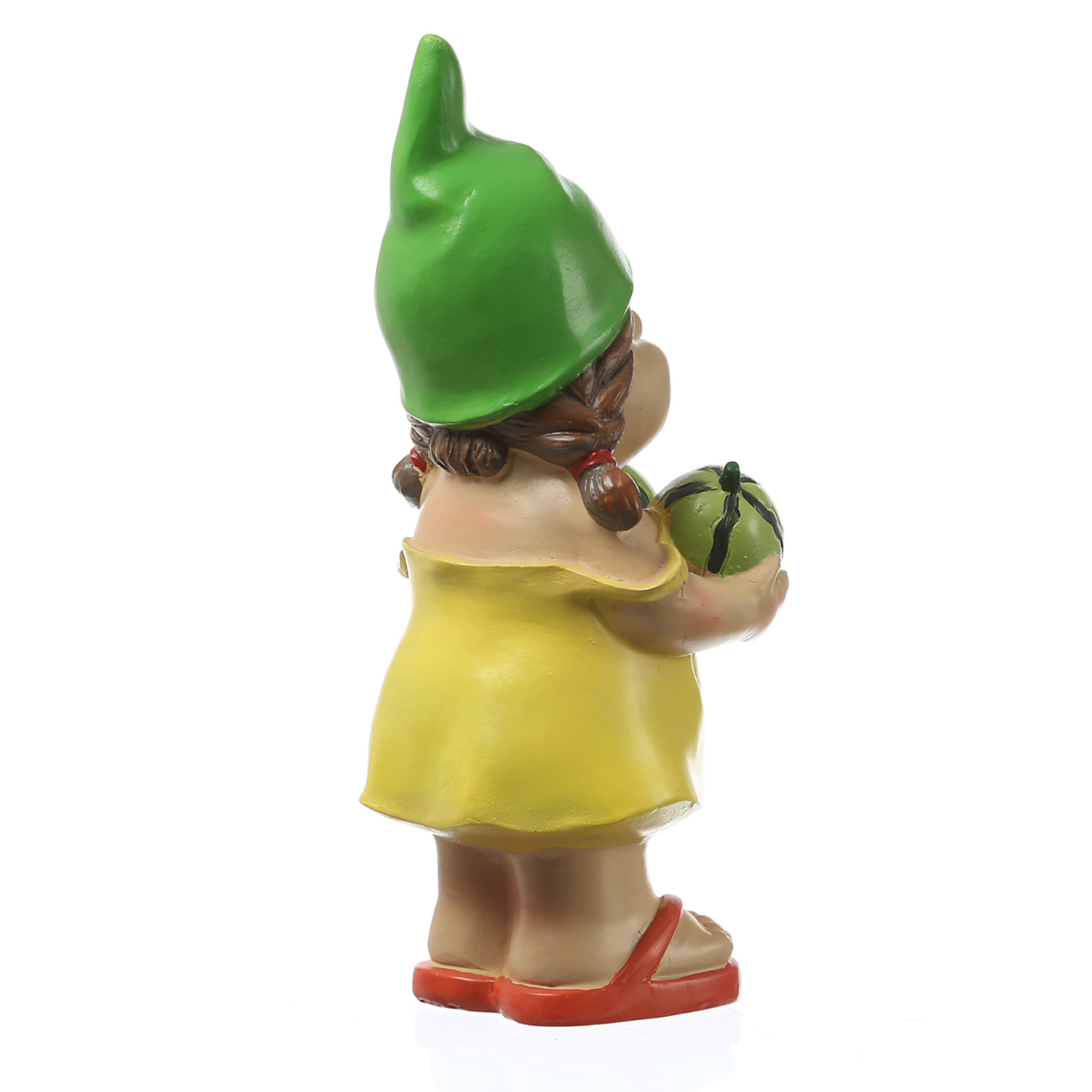 Gartenzwerg MAGDA mit Melonen - Gartenfigur  - Polyresin - H: 22,5cm