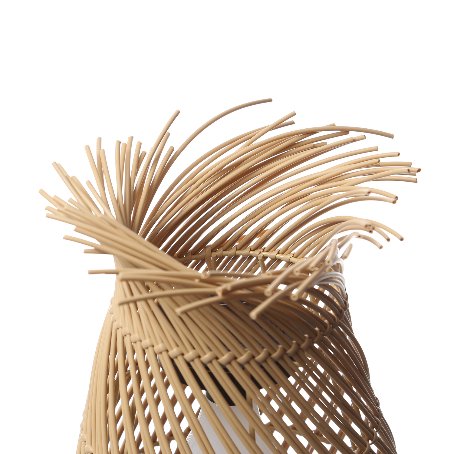 LED Solar Laterne BOHO - Tischleuchte in Korboptik - warmweiß - H: 36cm - Lichtsensor - natur