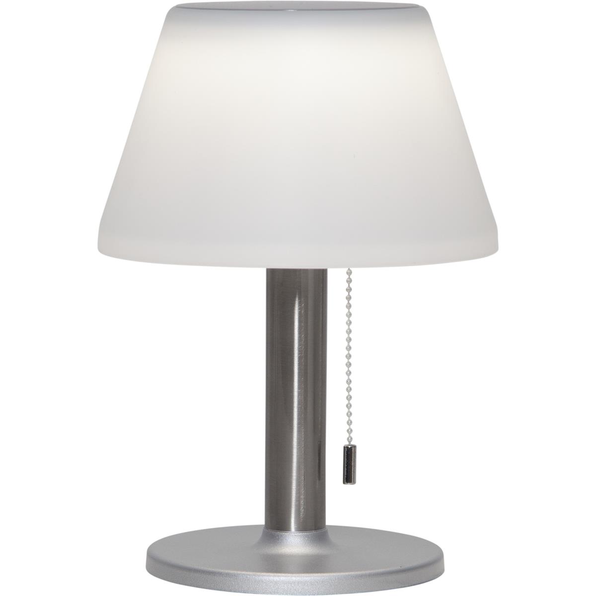 Tischleuchte mit Solarpanel und Batterie - D: 20cm x H: 28cm - warmweiss