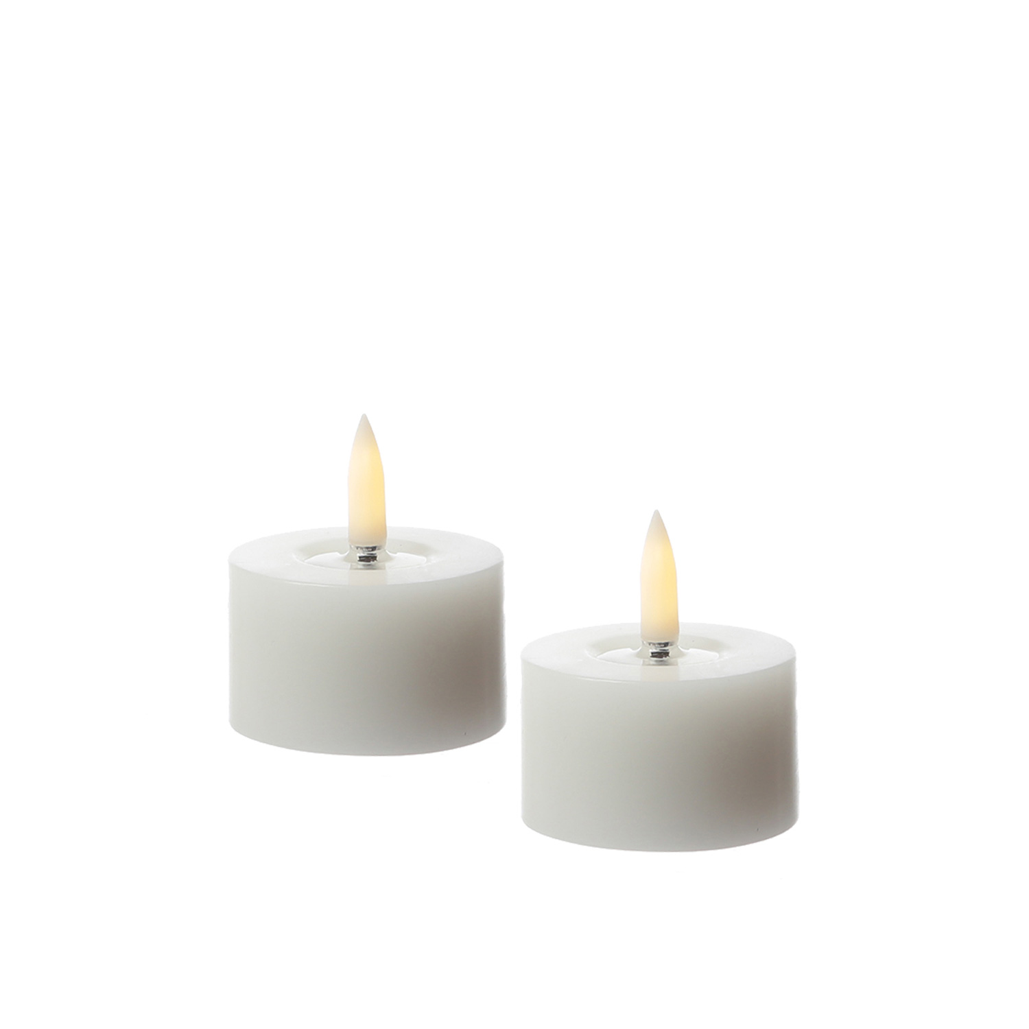 LED Mini Kerzen-Teelichter THEA - Echtwachs - D- 5cm - H- 2-8cm - Timer - weiss - 2er Set LED Mini Kerzen-Teelichter THEA - Echtwachs - D- 5cm - H- 2-8cm - Timer - weiss - 2er Set