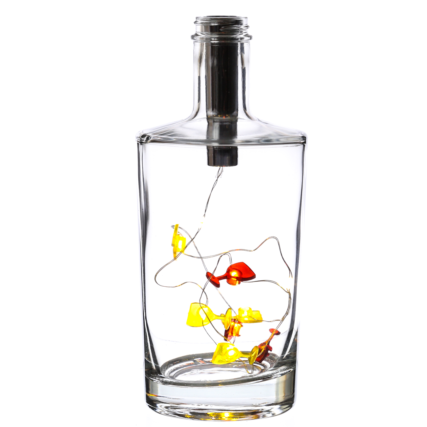 LED Drahtlichterkette KORKEN - Weingläser Motiv - für Flaschen - Timer - 8 LED - L: 70cm - rot/gelb LED Drahtlichterkette KORKEN - Weingläser Motiv - für Flaschen - Timer - 8 LED - L: 70cm - rot/gelb