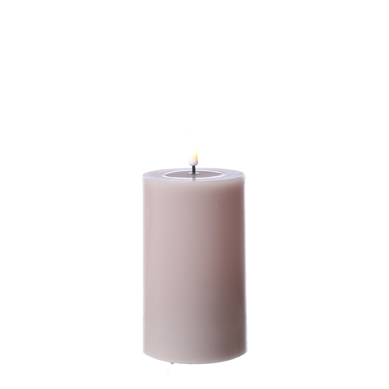LED Stumpenkerze MIA - Echtwachs - realistische 3D Flamme - H: 12,5cm - D: 7,5cm - altrosa LED Stumpenkerze MIA - Echtwachs - realistische 3D Flamme - H: 12,5cm - D: 7,5cm - altrosa