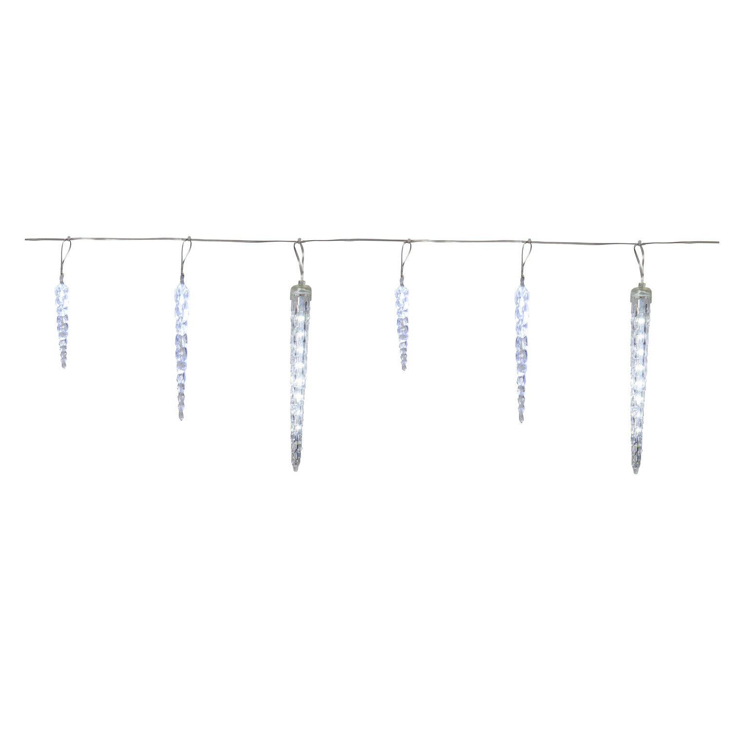 LED Lichterkette Eiszapfen - 24 Eiszapfen - kaltweiße LED - Dauerlicht/Lauflicht - L: 7m - f. Außen LED Lichterkette Eiszapfen - 24 Eiszapfen - kaltweiße LED - Dauerlicht/Lauflicht - L: 7m - f. Außen