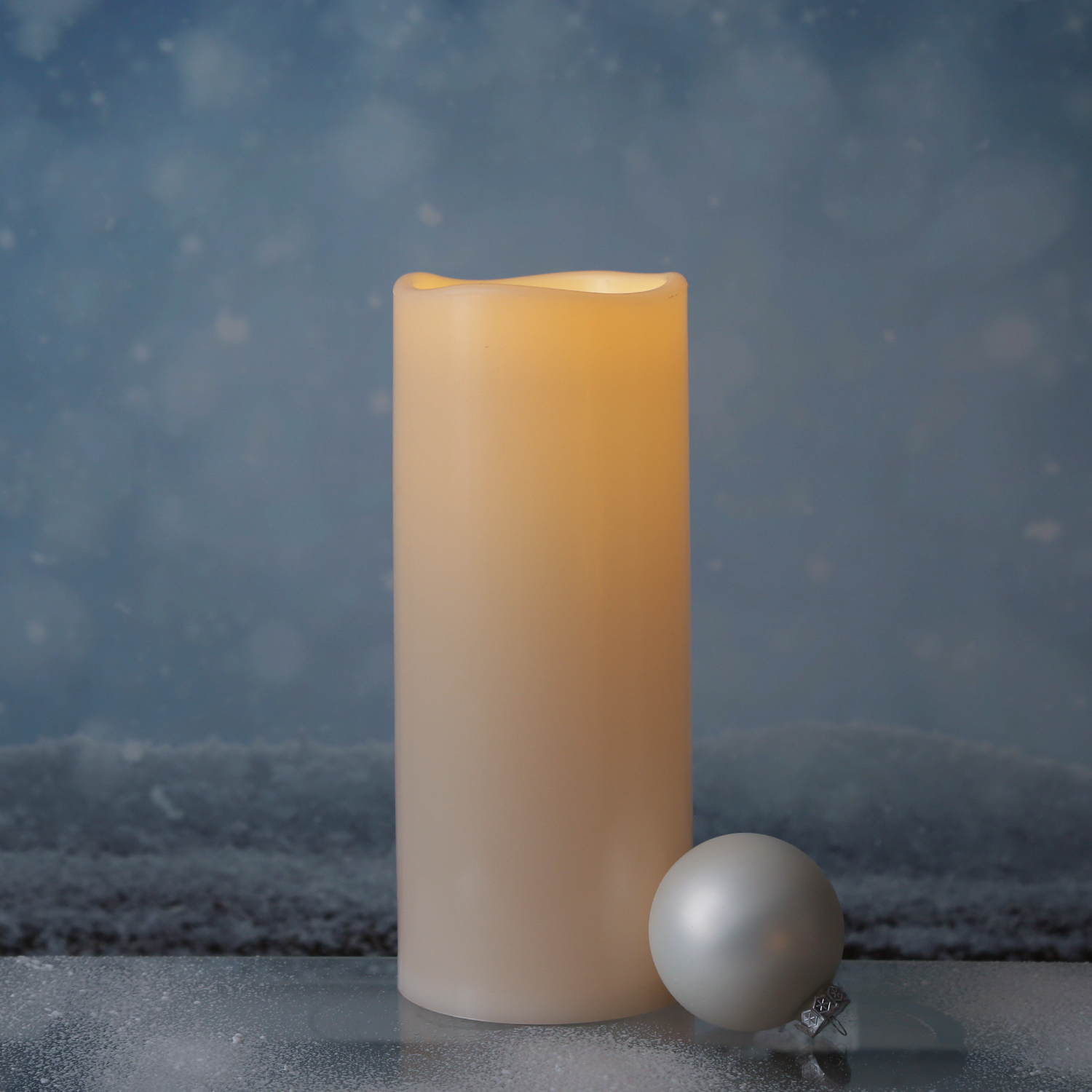 XXL LED Stumpenkerze - Kunststoff - 3D Flamme - H: 30cm - D: 12,5cm - Timer - für Außen - creme XXL LED Stumpenkerze - Kunststoff - 3D Flamme - H: 30cm - D: 12,5cm - Timer - für Außen - creme