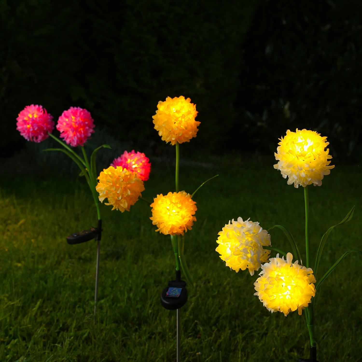 LED Solar Gartenstecker Blume - warmweiße LED - H: 70cm - Lichtsensor - gelb LED Solar Gartenstecker Blume - warmweiße LED - H: 70cm - Lichtsensor - gelb