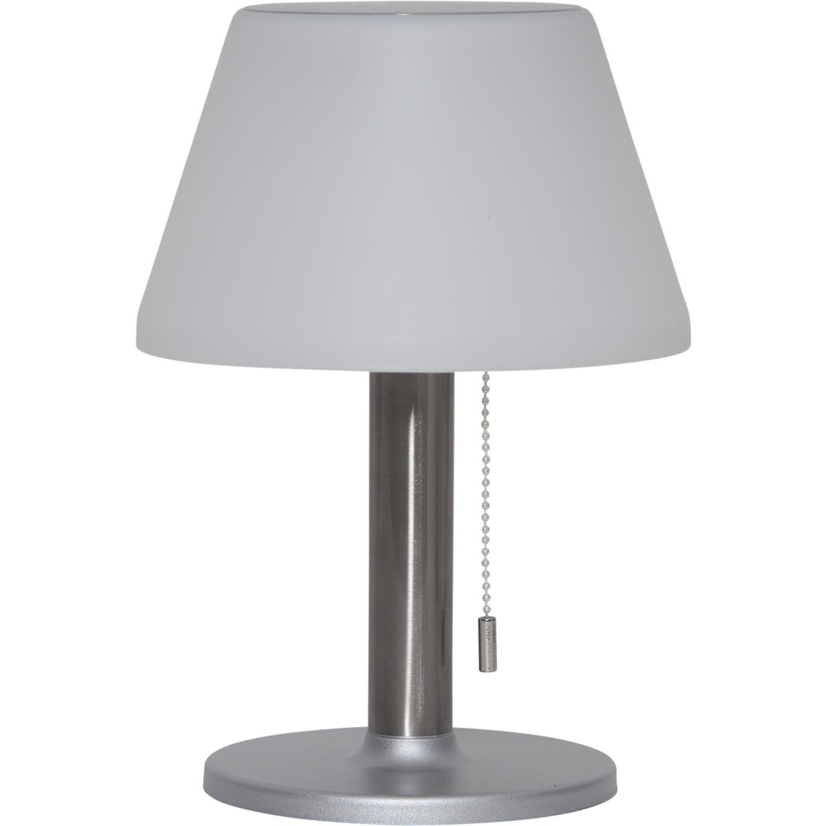 Tischleuchte mit Solarpanel und Batterie - D: 20cm x H: 28cm - warmweiss