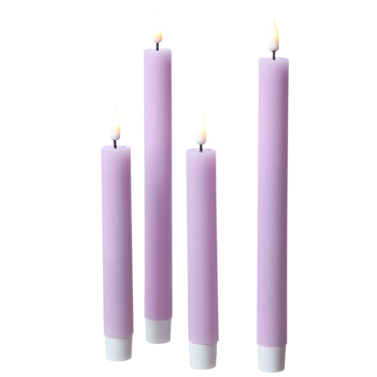 LED Stabkerzen MIA - Echtwachs - realistische 3D Flamme - H: 24cm - lavendel - 2 Stk LED Stabkerzen MIA - Echtwachs - realistische 3D Flamme - H: 24cm - lavendel - 2 Stk