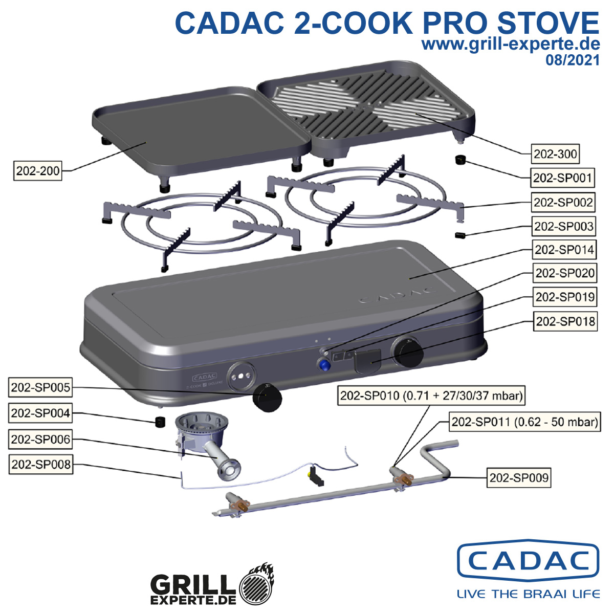 CADAC Ersatzteil - 2-COOK 2 Kocher - Handgriff (Deckel) - 202-SP015
